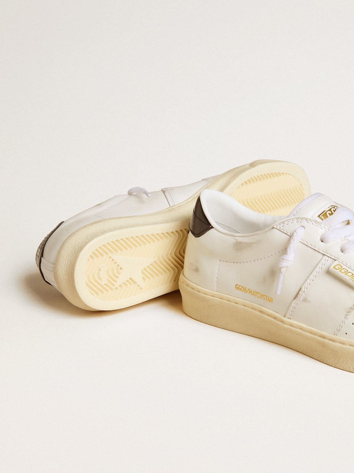 Golden Goose Women’s Matchstar In White Leather With Dark Blue Leather Heel Tab - Sneaker Türkiye