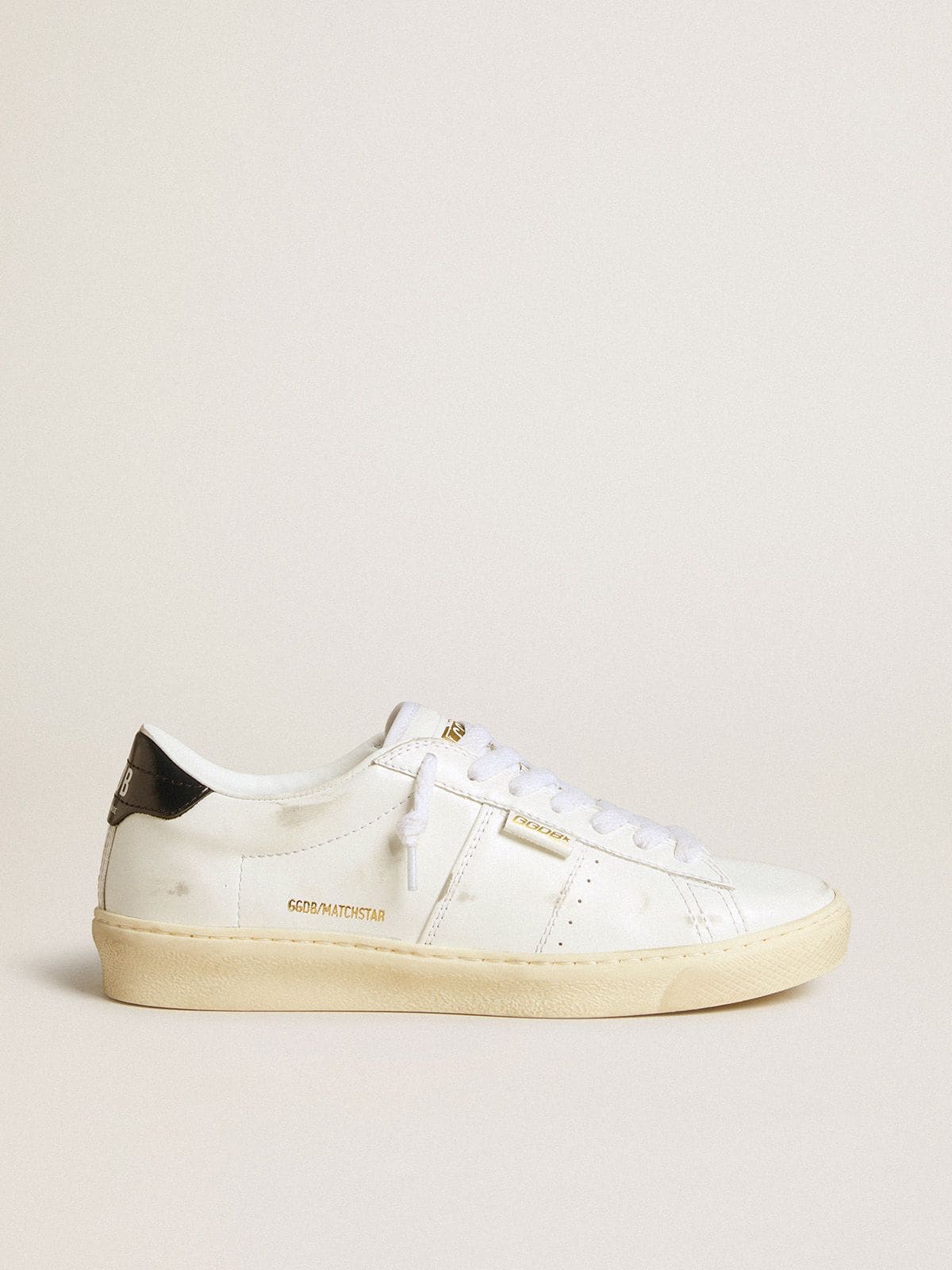 Golden Goose Women’s Matchstar In White Leather With Dark Blue Leather Heel Tab - Sneaker Türkiye