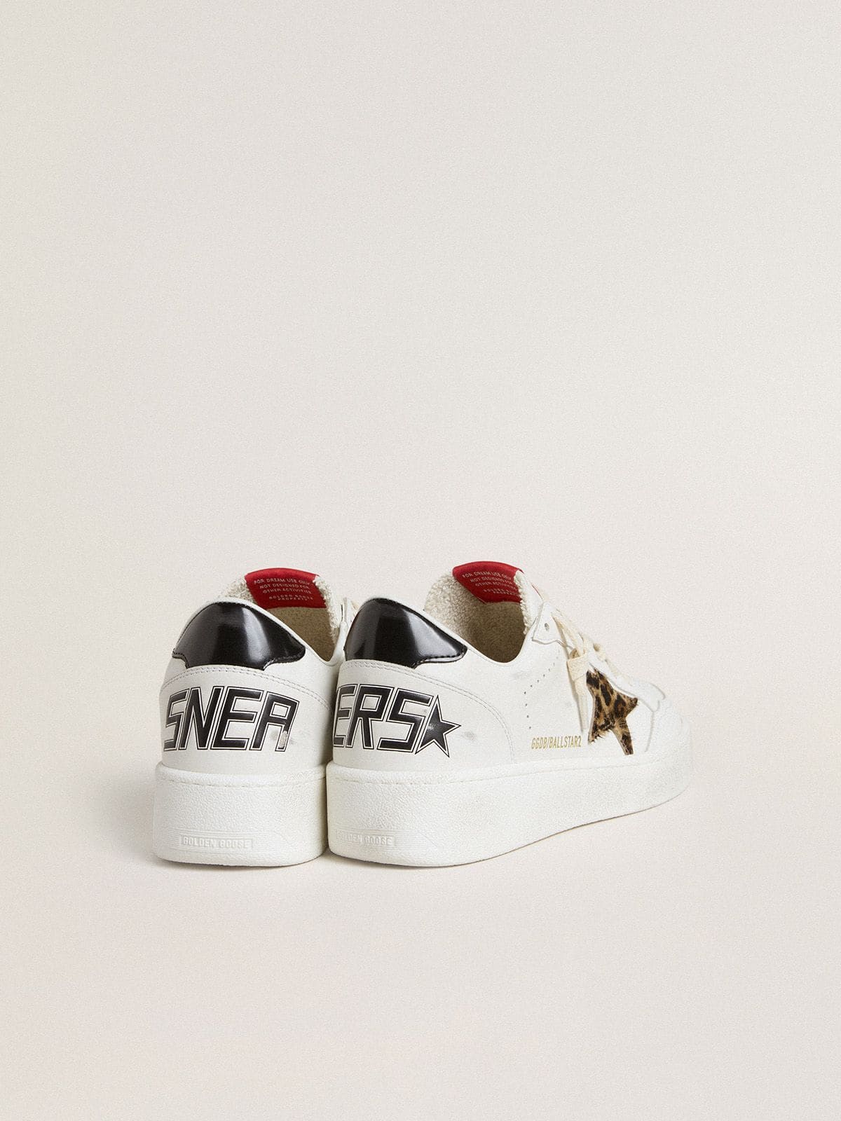 Golden Goose Ball Star With Leopard Pony Skin Star And Black Laminated Leather Heel Tab - Sneaker Türkiye