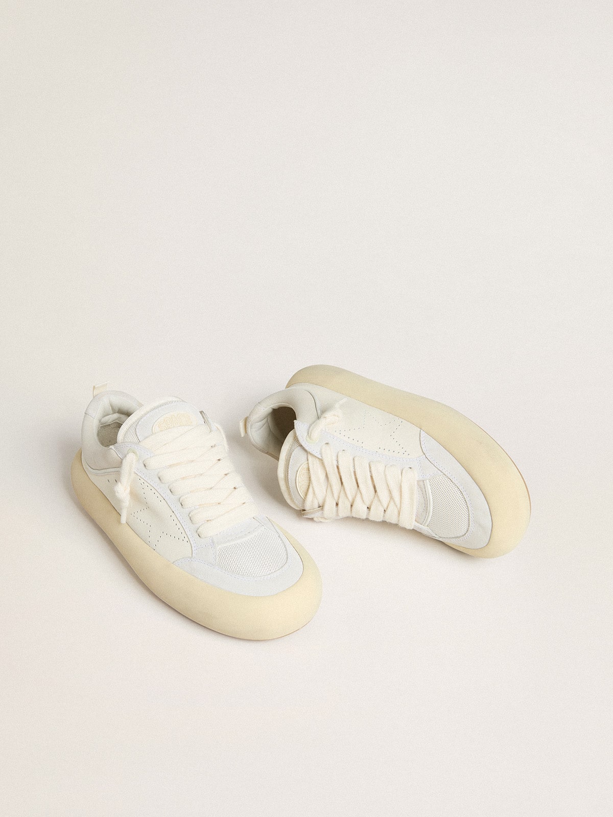 Golden Goose Women’s Space-Star Cube In White Leather With Perforated Star - Sneaker Türkiye