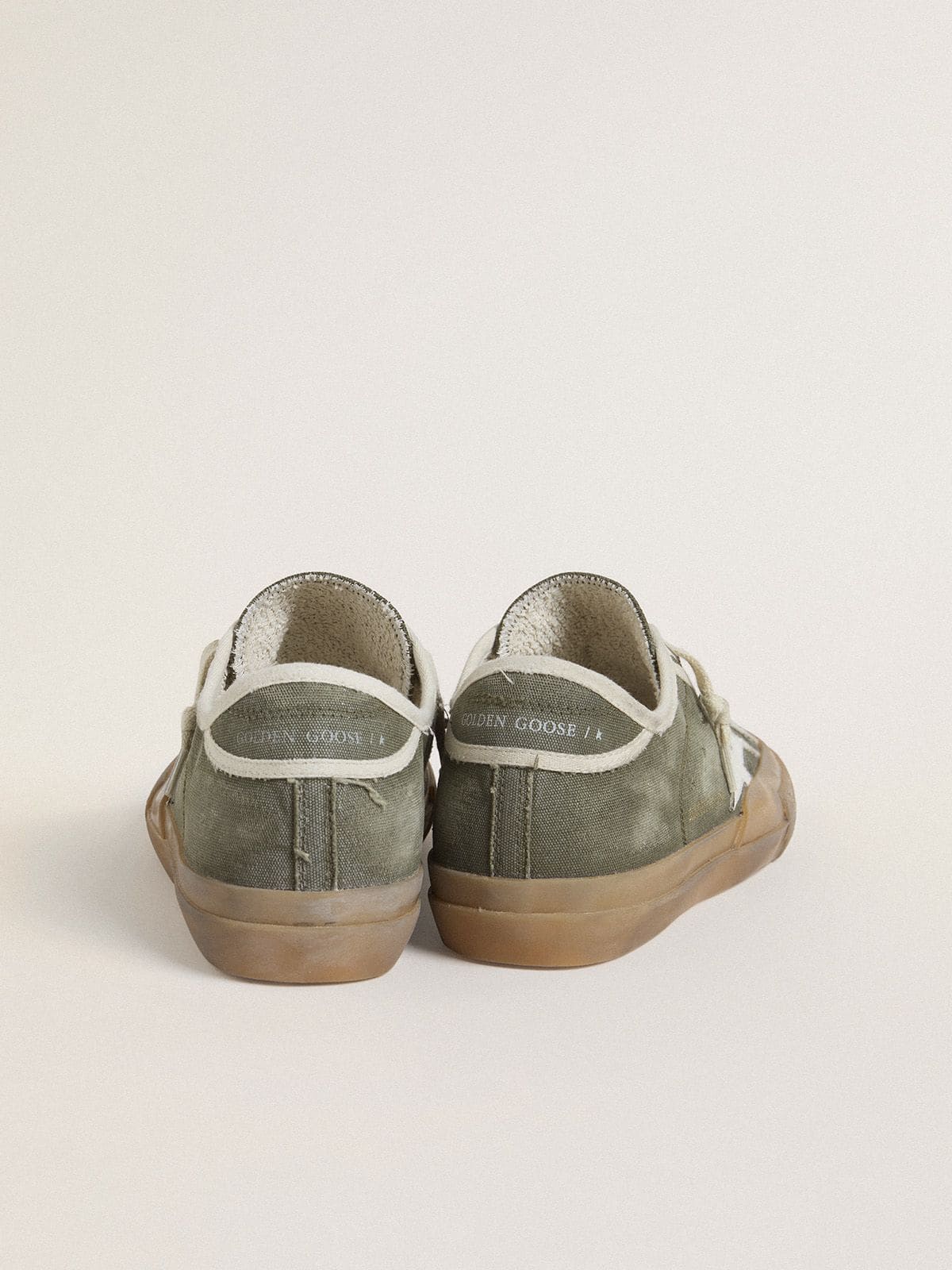 Golden Goose Women’s Super-Star LTD In Green Canvas With White Leather Star - Sneaker Türkiye