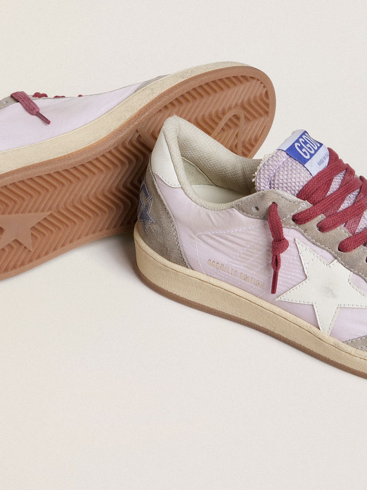 Golden Goose Women’s Ball Star LTD In Lilac Nylon With White Leather Star And Suede Inserts - Sneaker Türkiye