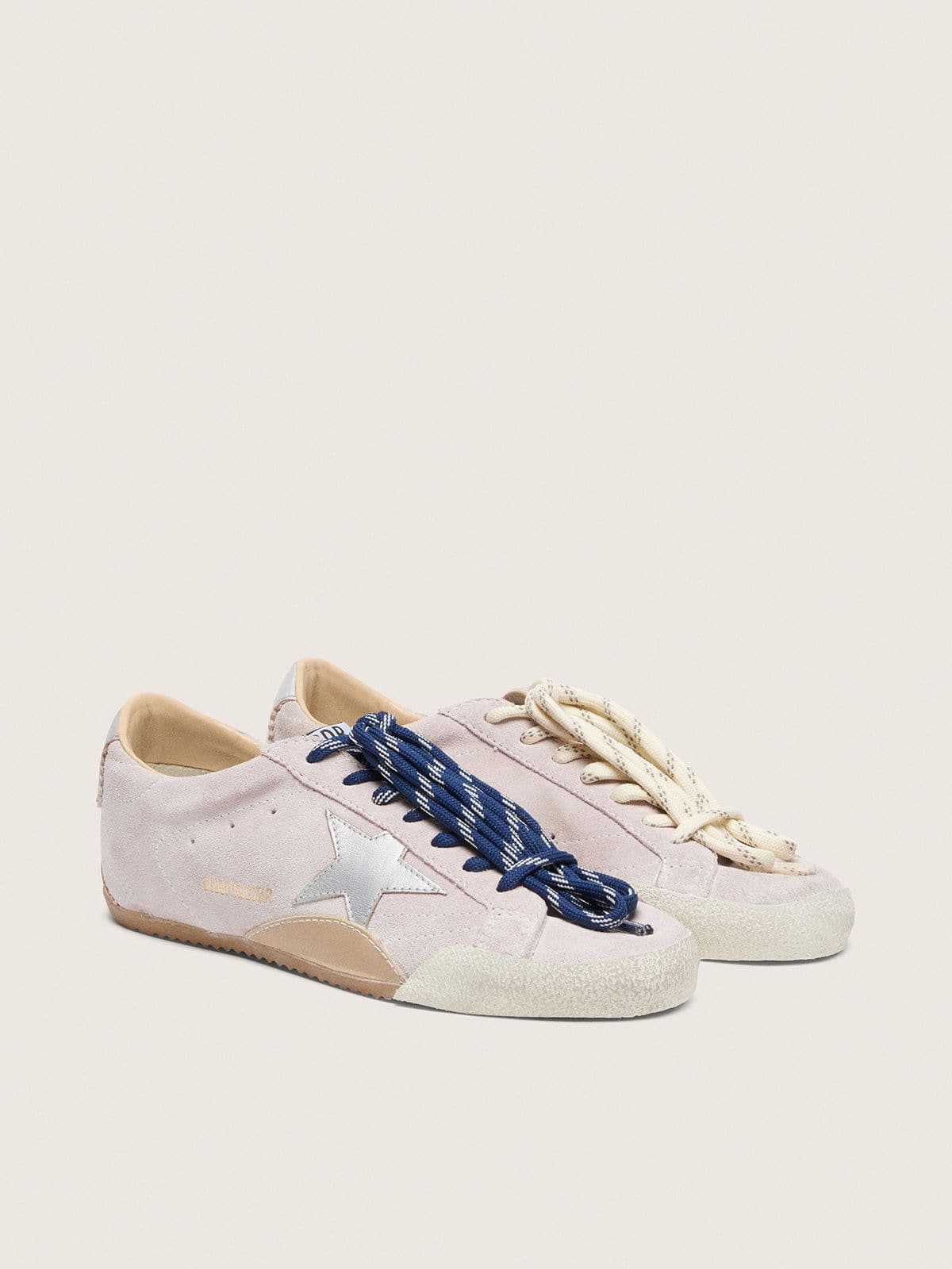 Golden Goose Women’s True-Star In Pastel Pink Suede With Silver Star And Heel Tab - Sneaker Türkiye