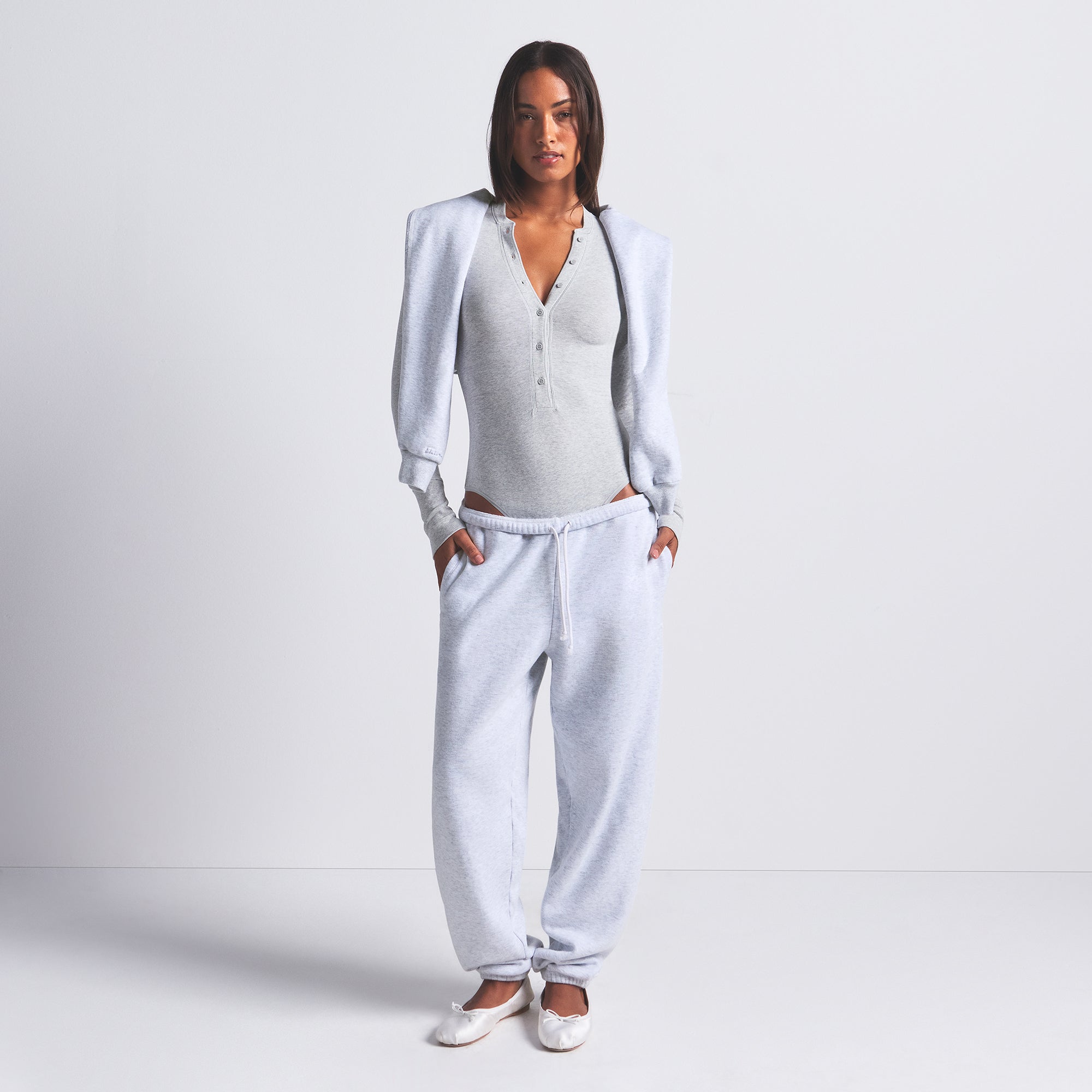 SKIMS COTTON FLEECE CLASSIC JOGGER | LIGHT HEATHER GREY - Sneaker Türkiye