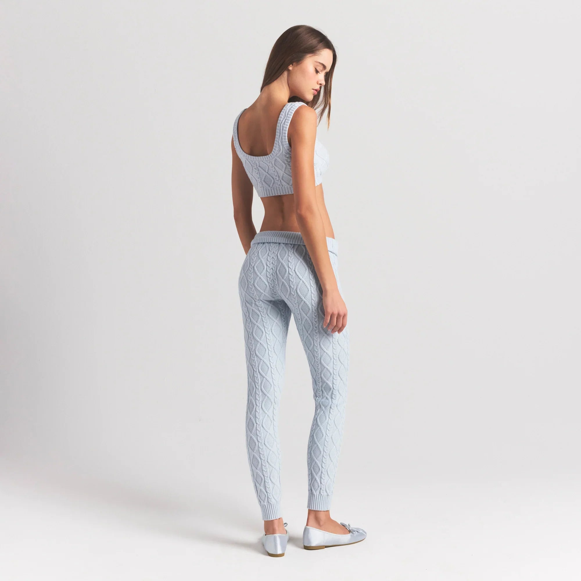SKIMS SWEATER KNITS CABLE KNIT LEGGING | ZEN BLUE - Sneaker Türkiye