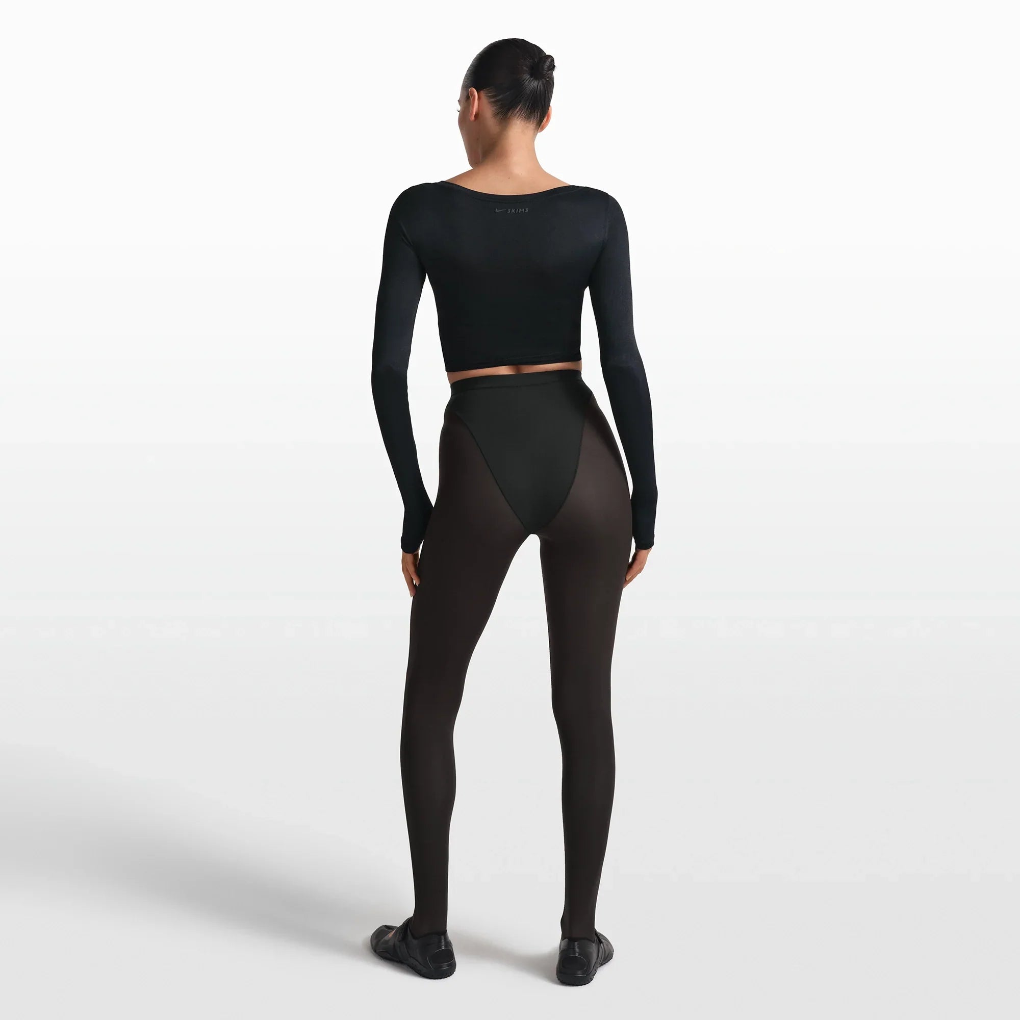NikeSKIMS STRETCH KNIT WRAP LONG SLEEVE CROPPED TOP | OBSIDIAN - Sneaker Türkiye
