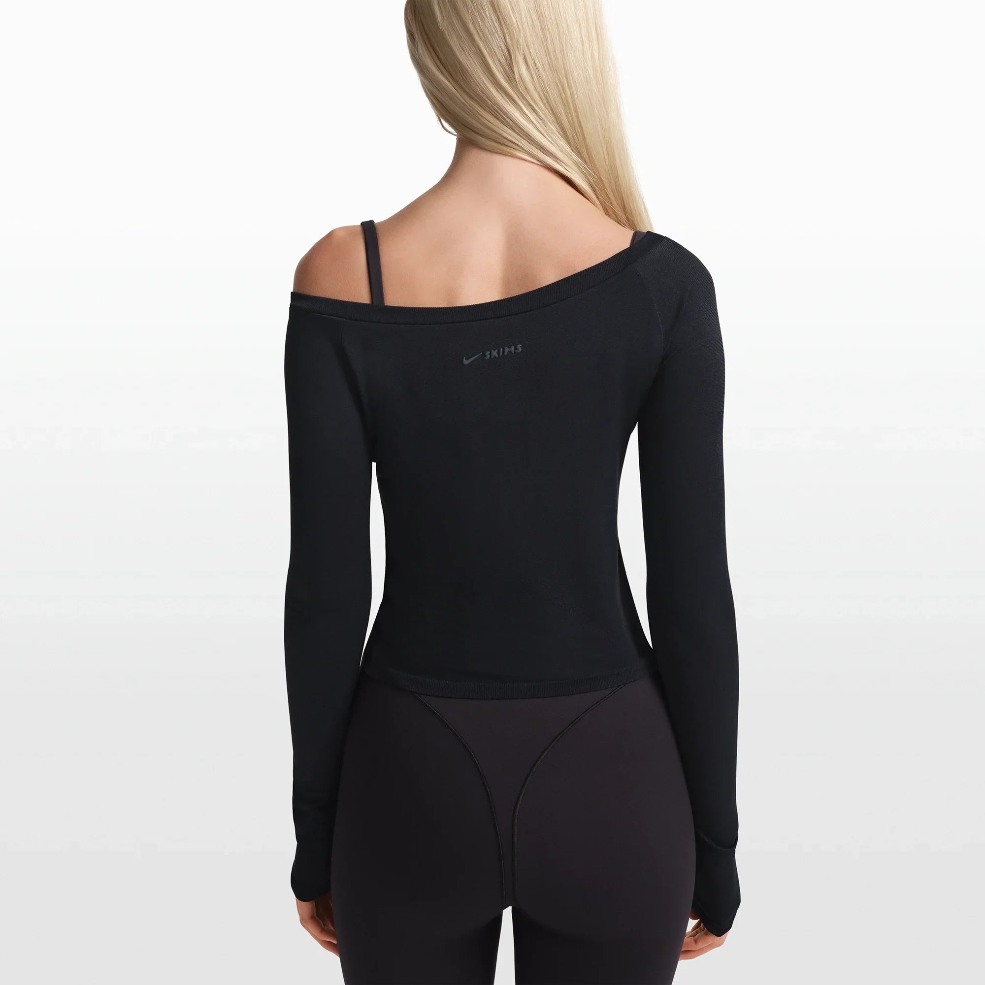 NikeSKIMS STRETCH KNIT LONG SLEEVE BOATNECK TOP | OBSIDIAN - Sneaker Türkiye