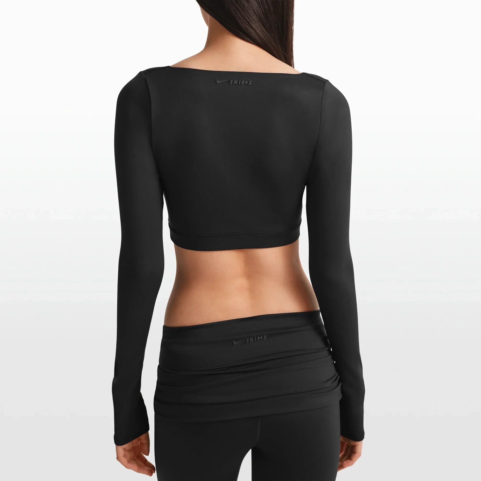 NikeSKIMS MATTE WRAP LONG SLEEVE CROPPED TOP | OBSIDIAN - Sneaker Türkiye