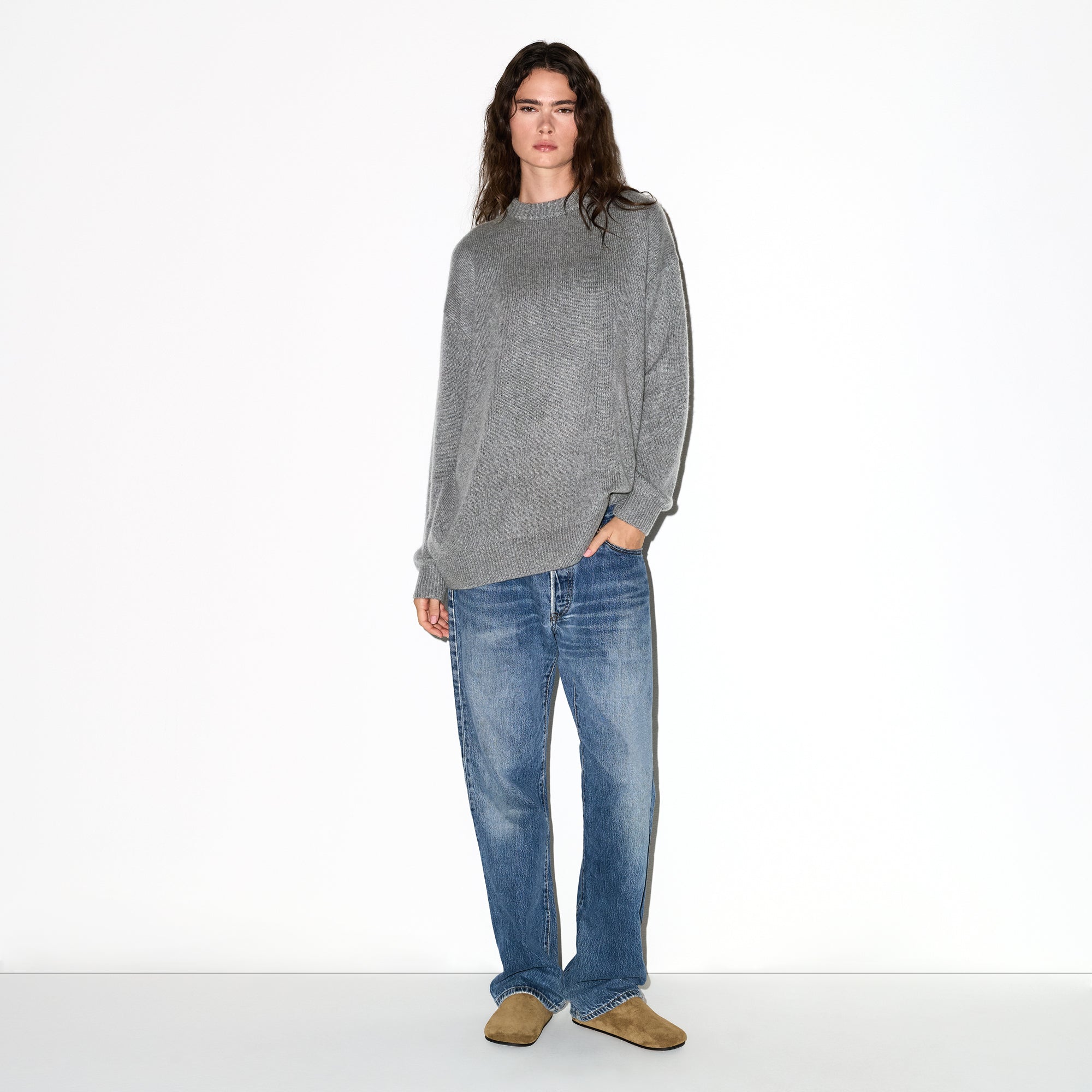 SKIMS CASHMERE OVERBedenD SWEATER | DARK HEATHER GREY - Sneaker Türkiye
