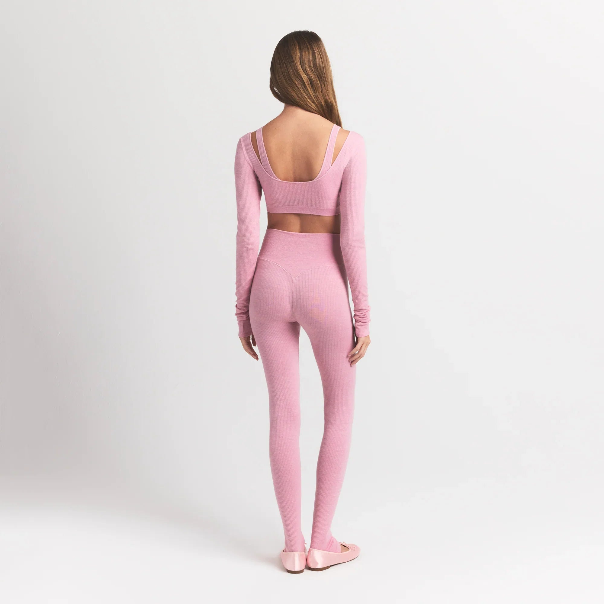 SKIMS WOOL RIB LONG SLEEVE SUPER CROPPED TOP | HALITE - Sneaker Türkiye