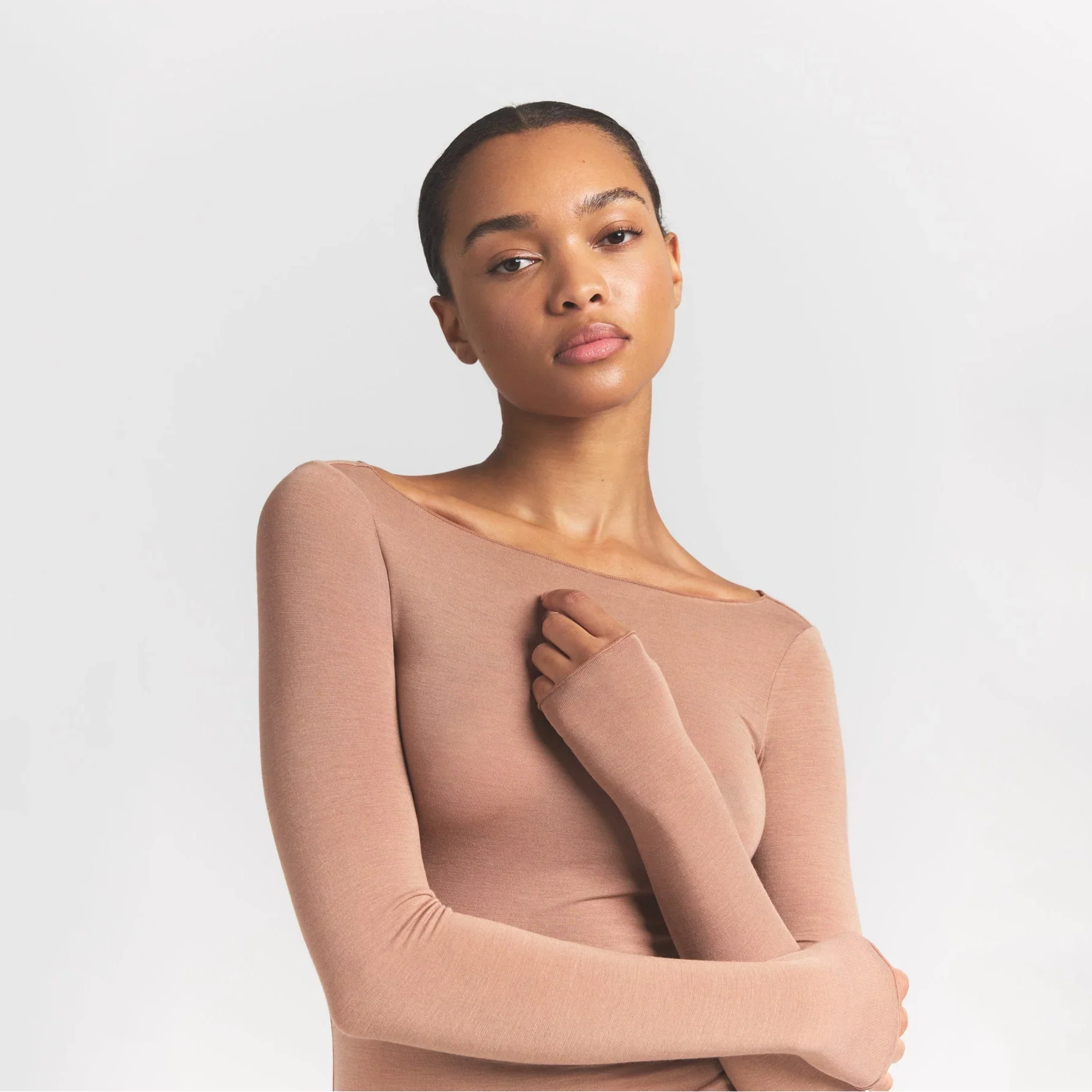SKIMS SHEER MODAL LONG SLEEVE BOATNECK TOP | SIENNA - Sneaker Türkiye