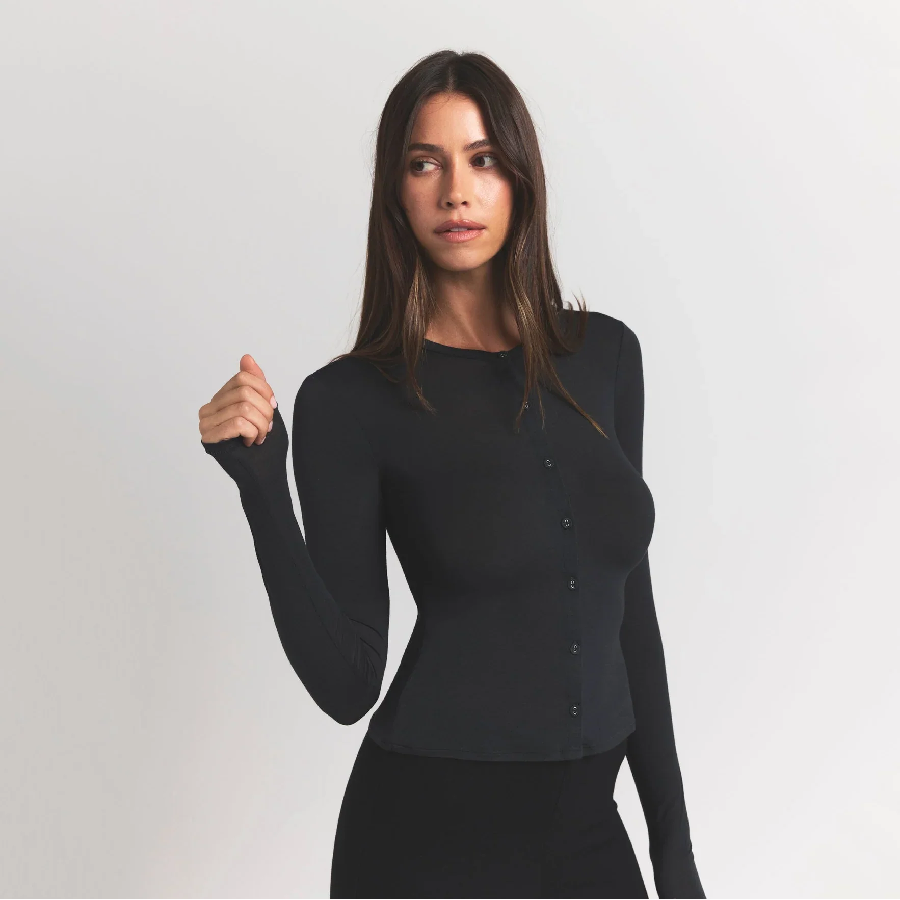 SKIMS SHEER MODAL CARDIGAN | ONYX - Sneaker Türkiye