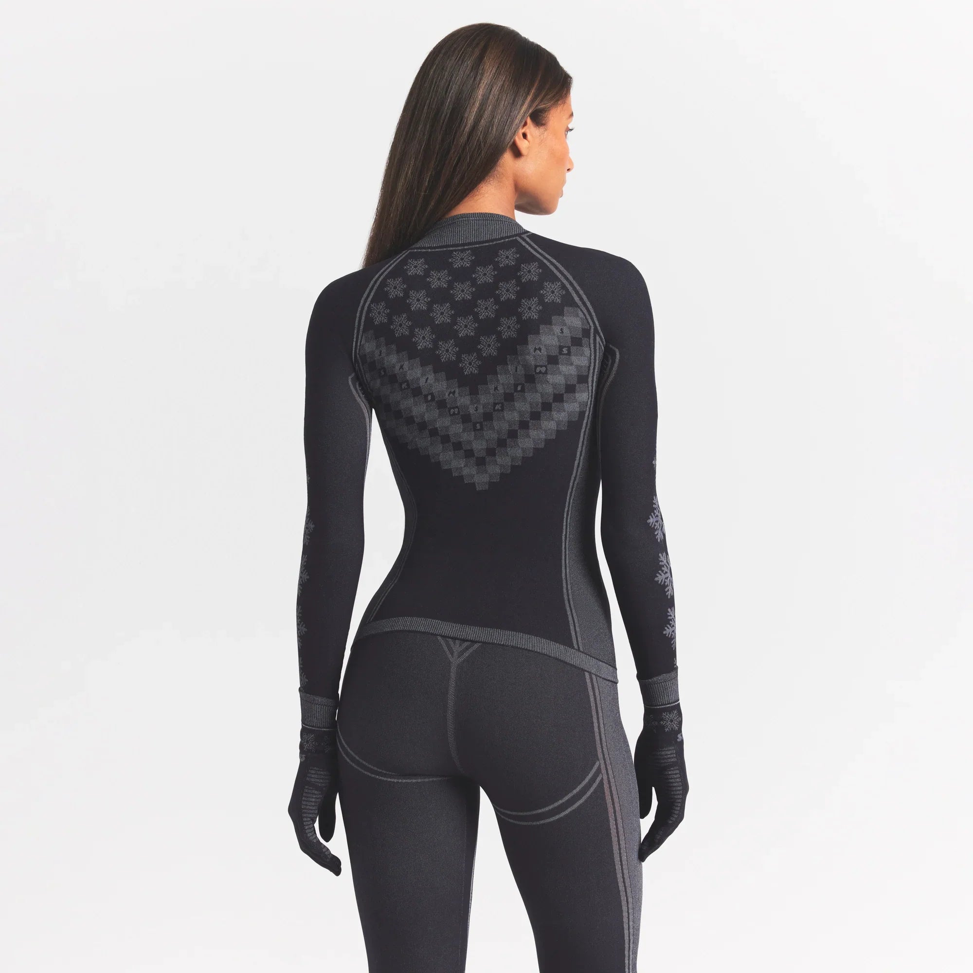 SKIMS FIRST LAYERS HALF ZIP LONG SLEEVE | OBSIDIAN WINTER FAIR ISLE - Sneaker Türkiye