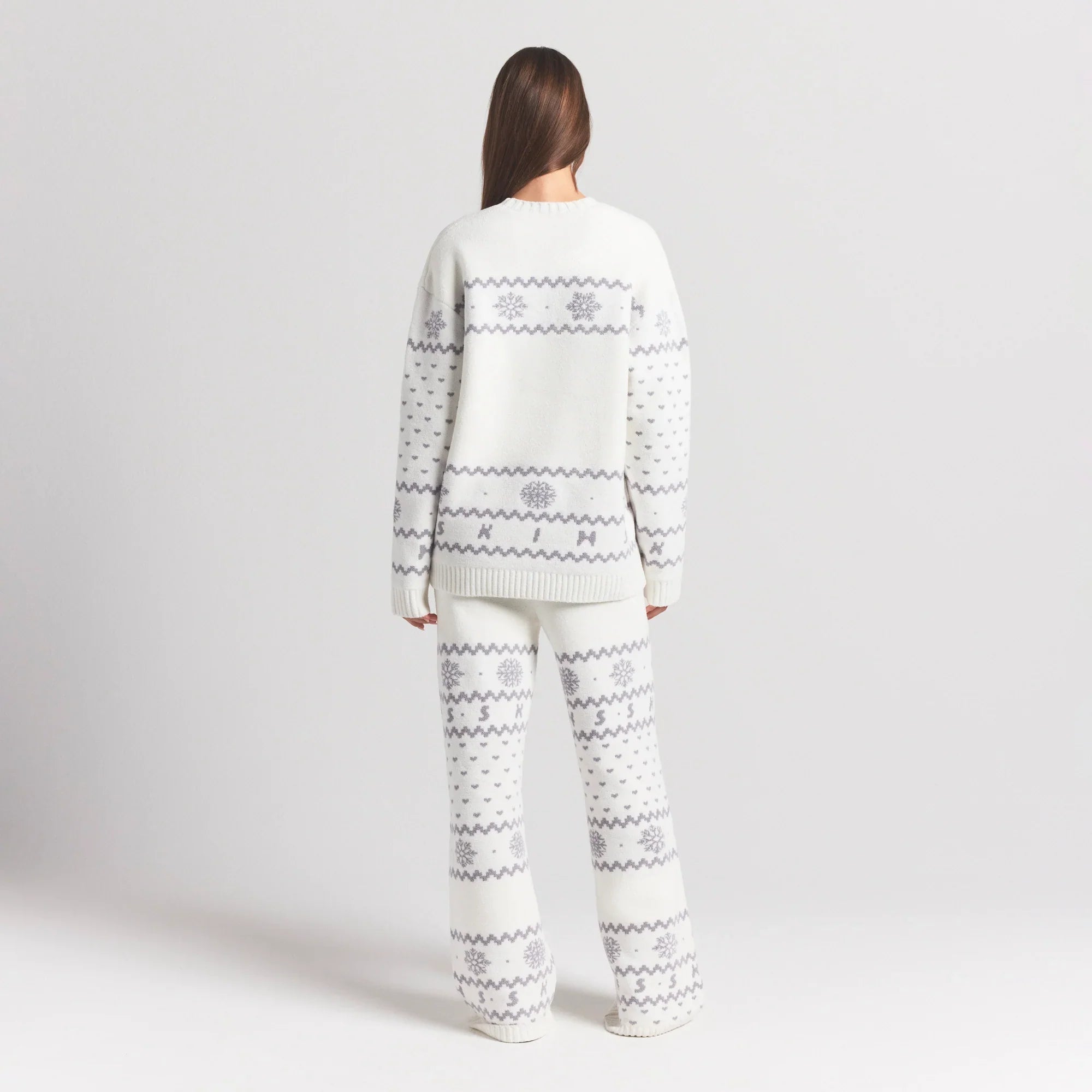 SKIMS COZY LIGHT CREWNECK PULLOVER | MARBLE HEART FAIR ISLE - Sneaker Türkiye