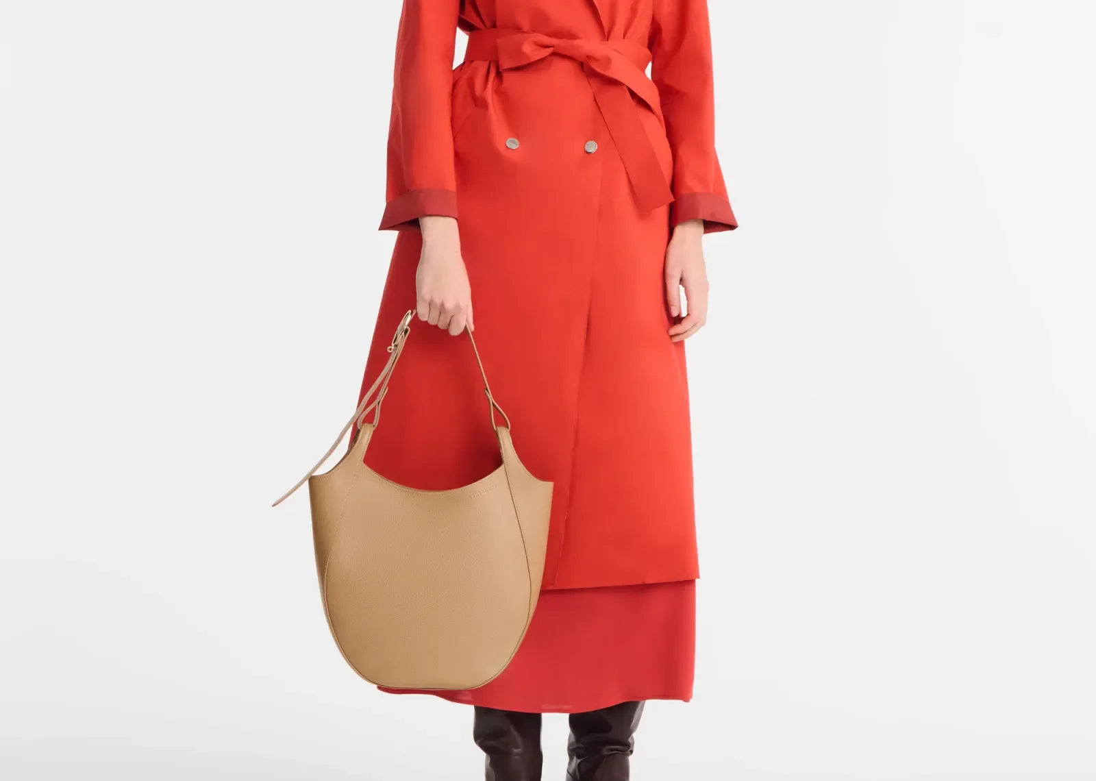Longchamp Le Foulonné Lare Hobo Bag Biscuit - Sneaker Türkiye
