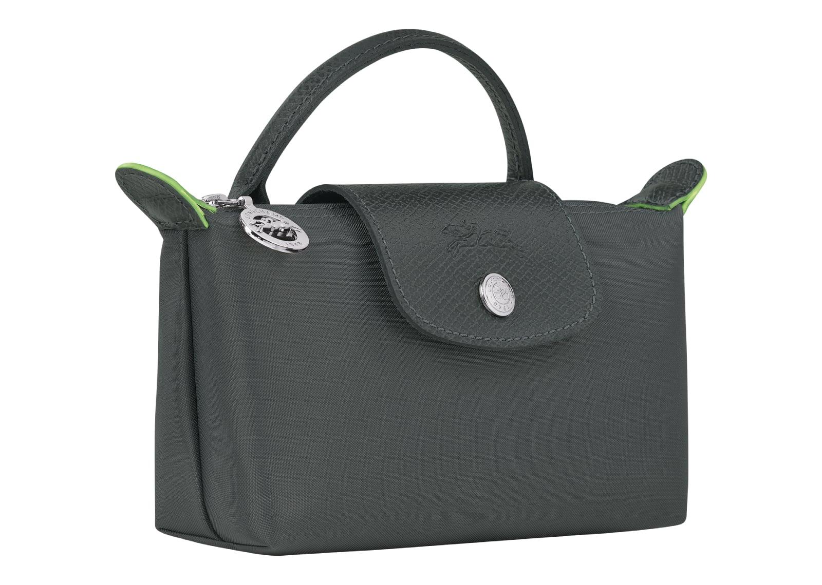 Longchamp Le Pliage Green Pouch With Handle Graphite - Sneaker Türkiye