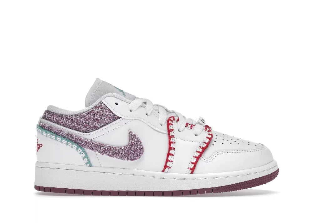 Nike Air Jordan 1 Low White Light Bordeaux (GS) - Sneaker Türkiye