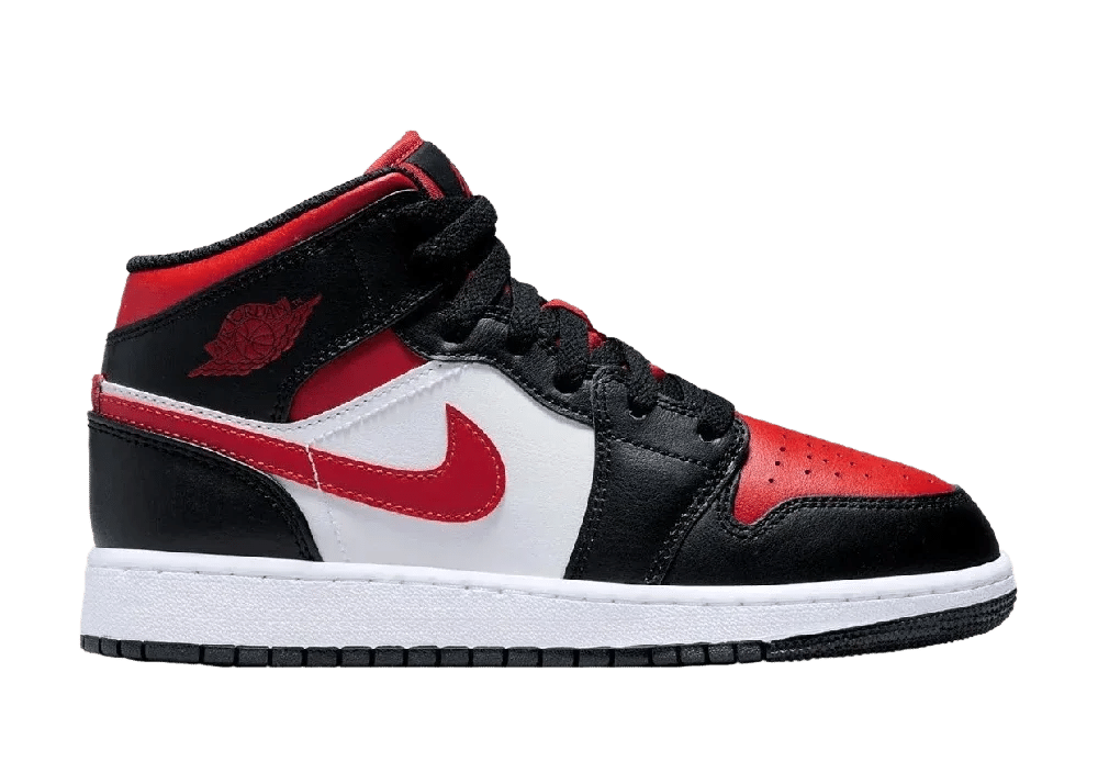 Nike Air Jordan 1 Mid Black Fire Red (GS) - Sneaker Türkiye
