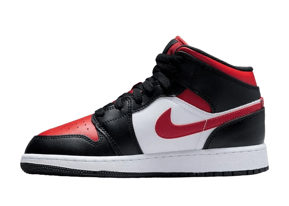 Nike Air Jordan 1 Mid Black Fire Red (GS) - Sneaker Türkiye