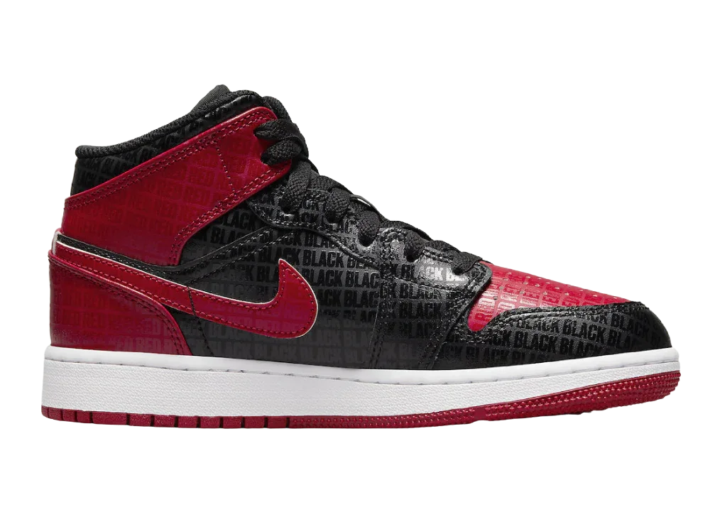 Nike Air Jordan 1 Mid Bred Text (GS) - Sneaker Türkiye