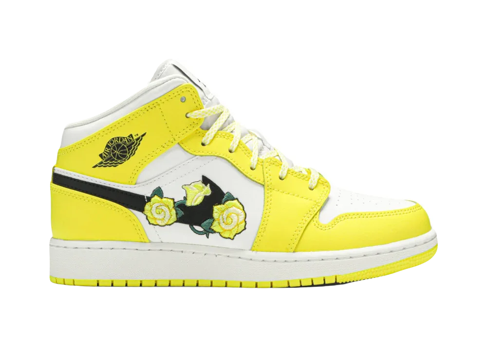 Nike Air Jordan 1 Mid Dynamic Yellow Floral (GS) - Sneaker Türkiye