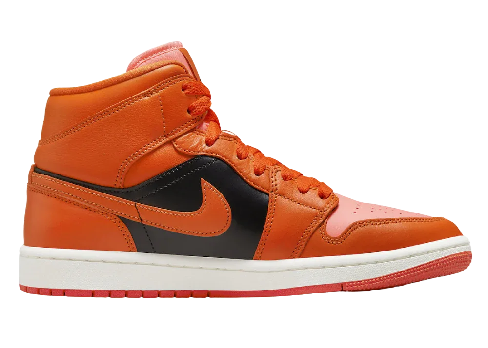 Nike Air Jordan 1 Mid Orange Black (W) - Sneaker Türkiye