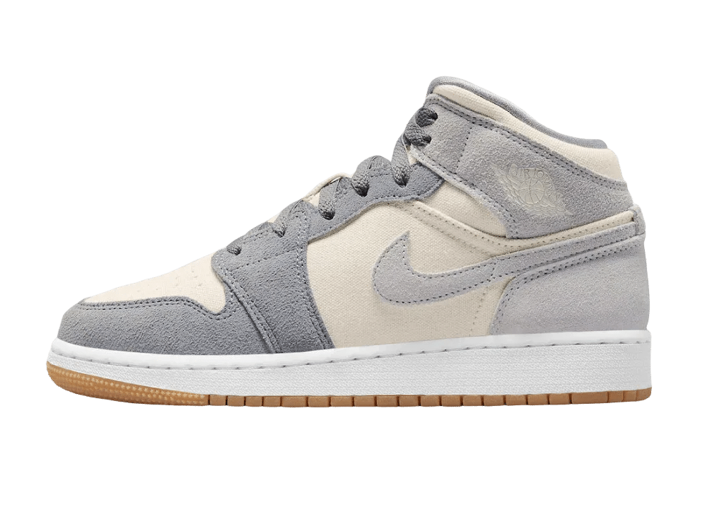 Nike Air Jordan 1 Mid SE Coconut Milk Particle Grey (GS) - Sneaker Türkiye