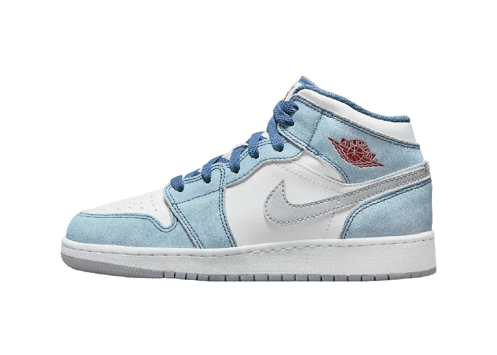 Nike Air Jordan 1 Mid SE French Blue Light Steel (GS) - Sneaker Türkiye