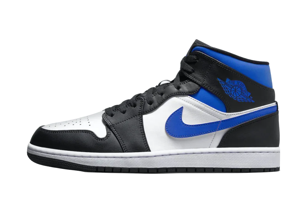 Nike Air Jordan 1 Mid White Black Racer Blue - Sneaker Türkiye