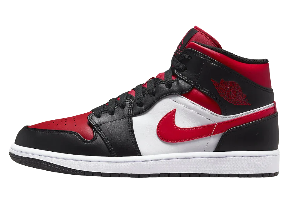 Nike Air Jordan 1 Mid White Black Red (2022) - Sneaker Türkiye