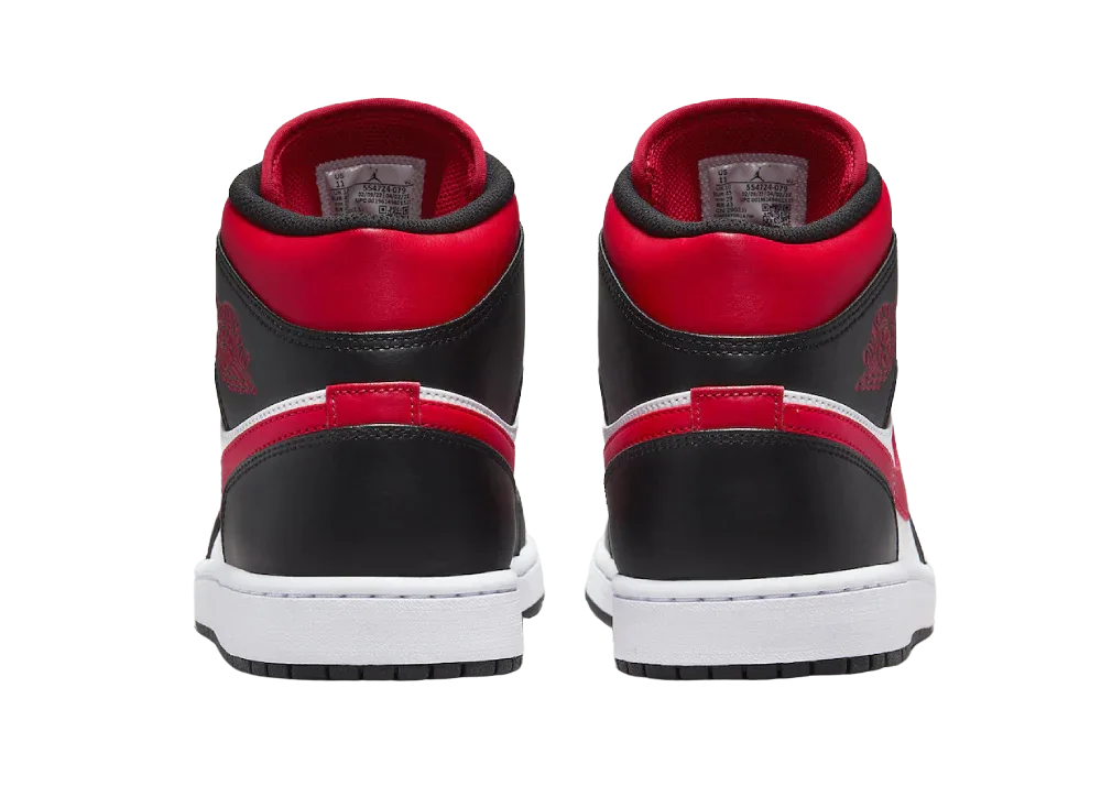 Nike Air Jordan 1 Mid White Black Red (2022) - Sneaker Türkiye
