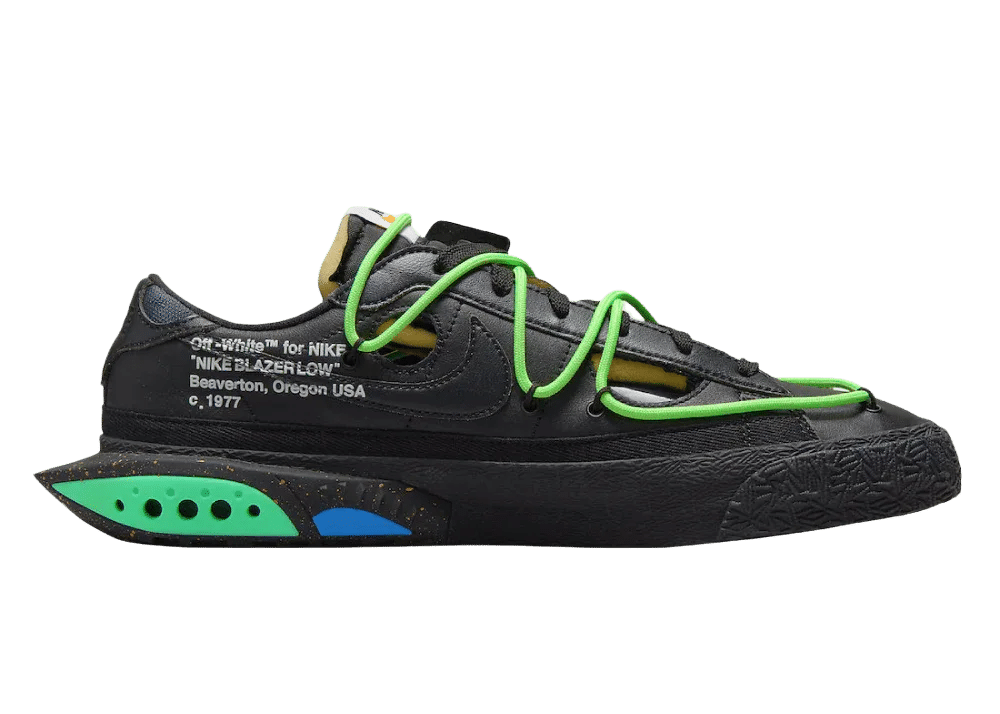 Nike Blazer Low Off-White Black Electro Green - Sneaker Türkiye