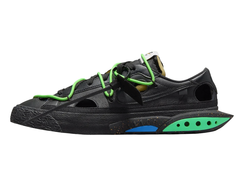 Nike Blazer Low Off-White Black Electro Green - Sneaker Türkiye
