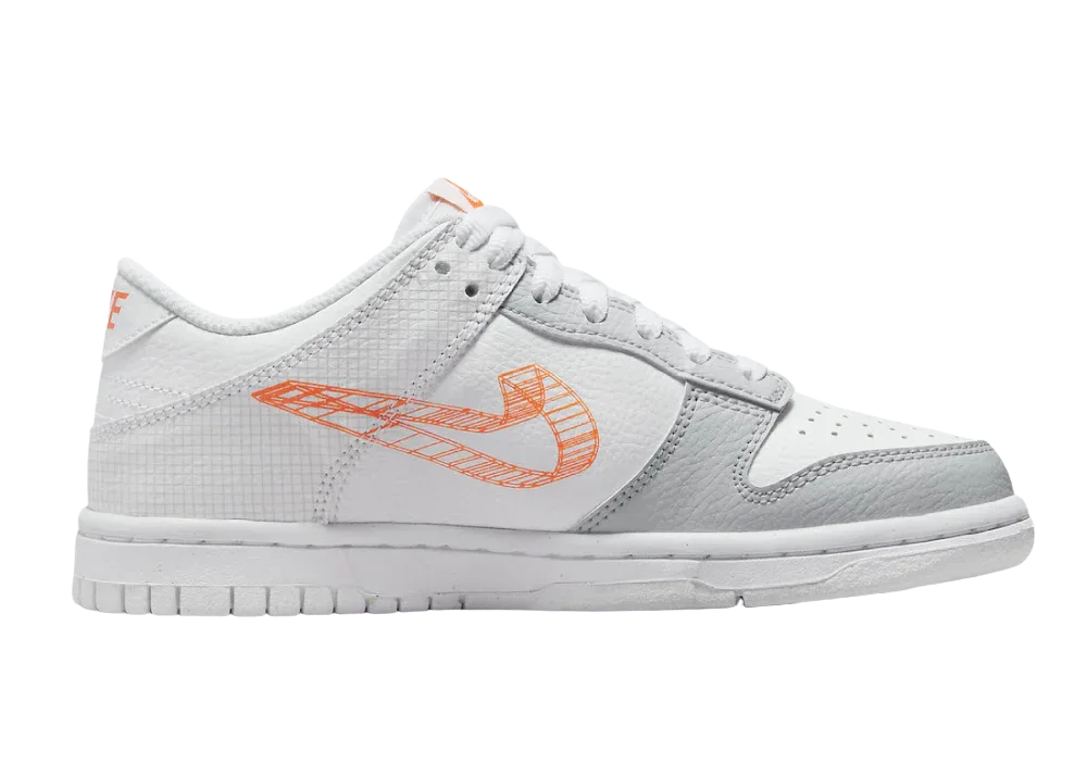 Nike Dunk Low SE 3D Swoosh Pure Platinum Total Orange (GS) - Sneaker Türkiye