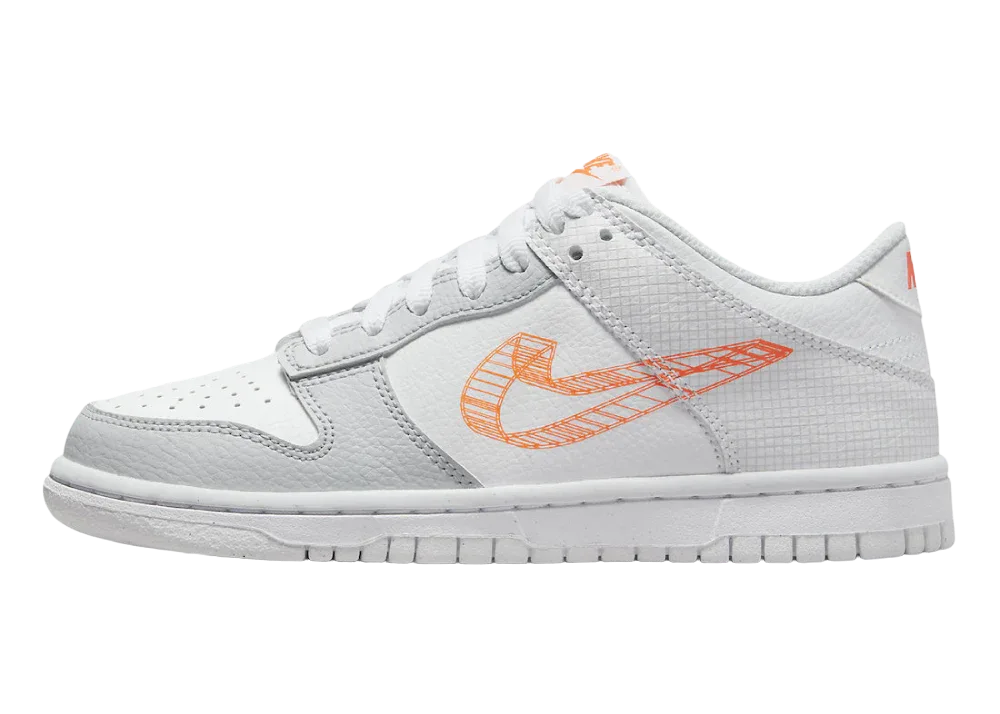 Nike Dunk Low SE 3D Swoosh Pure Platinum Total Orange (GS) - Sneaker Türkiye