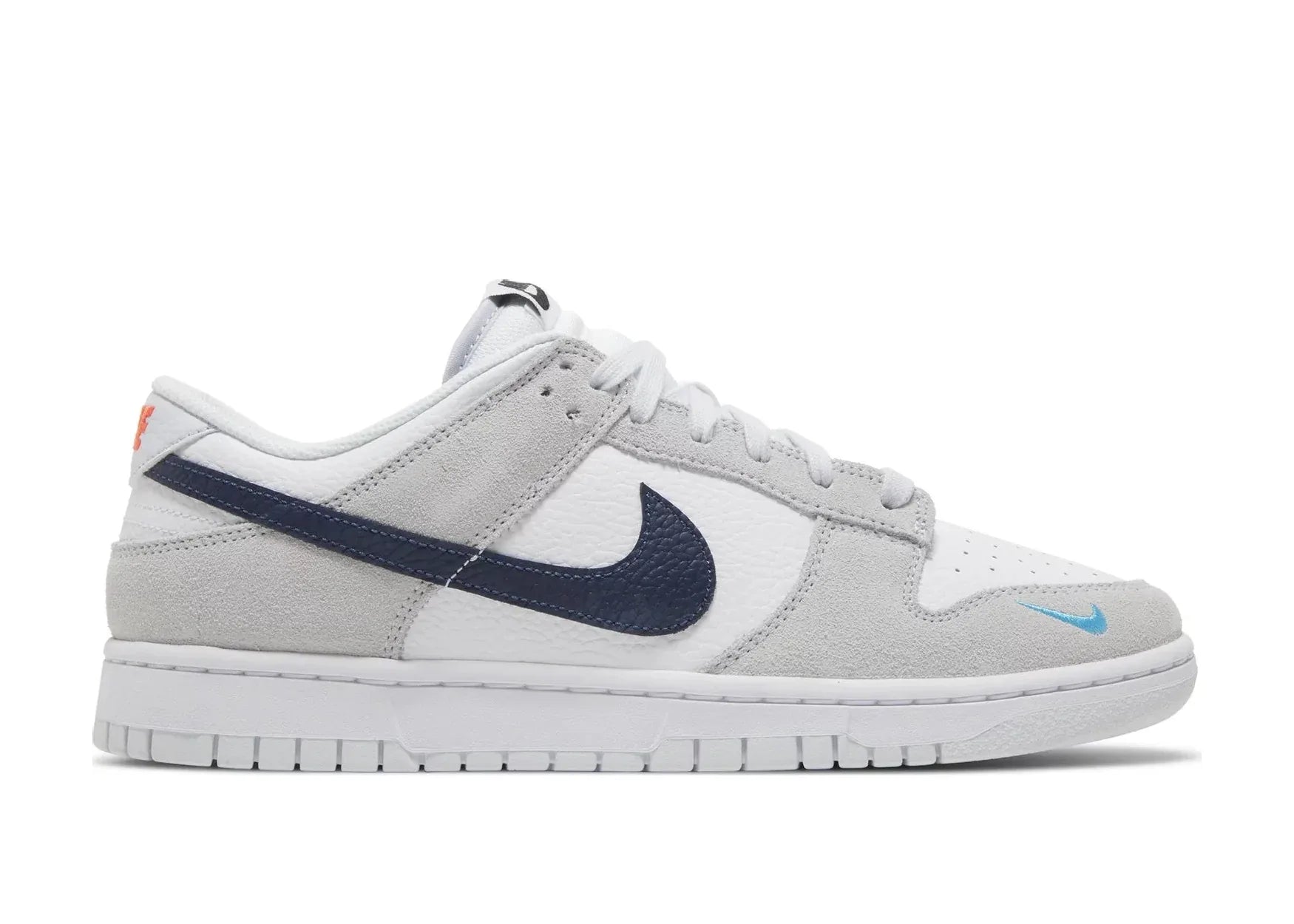 Nike Dunk Low White Grey Navy Aqua Mini Swoosh - Sneaker Türkiye