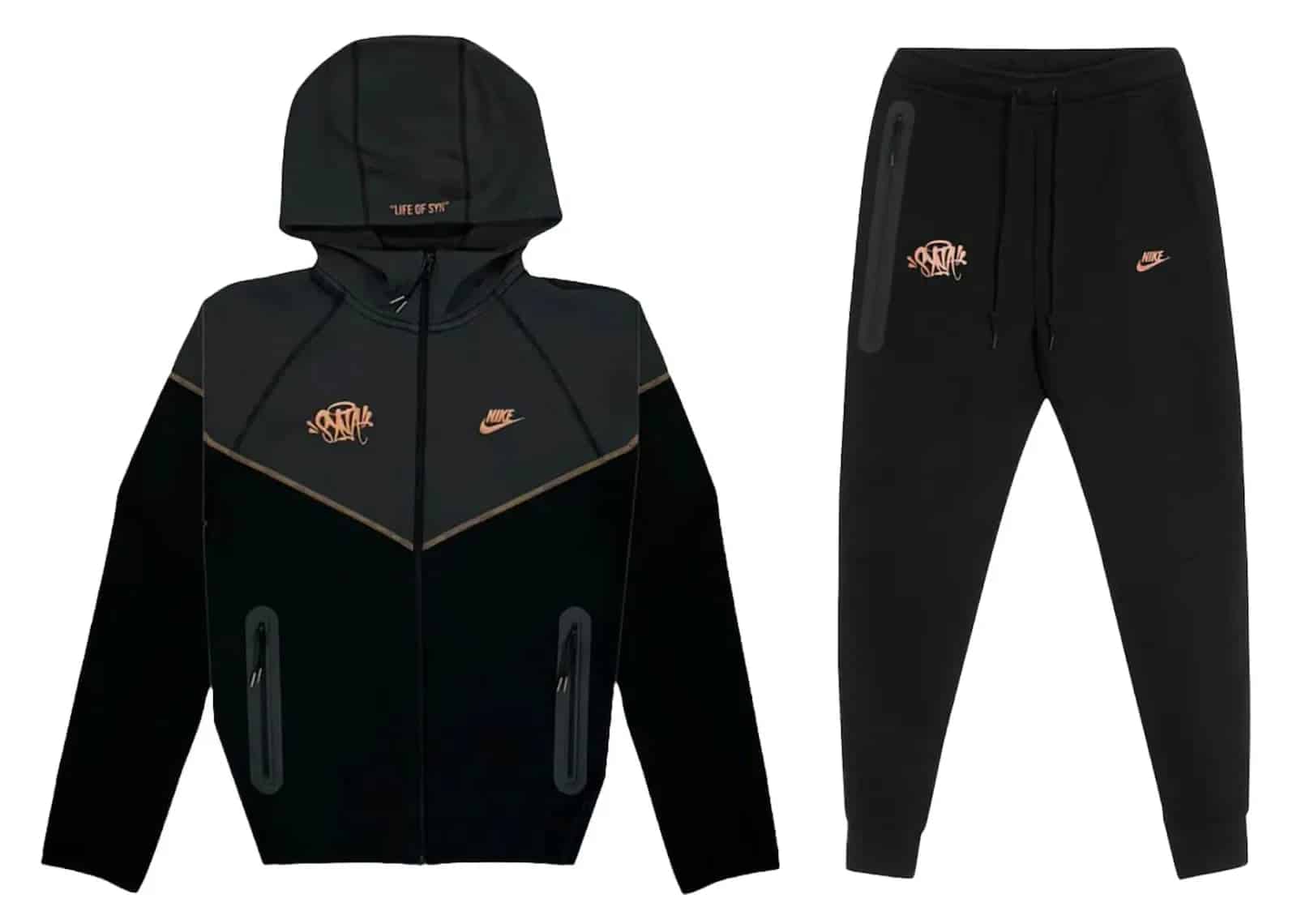 Nike Sportswear x Central Cee Tech Fleece Hoodie & Joggers Set Black - Sneaker Türkiye