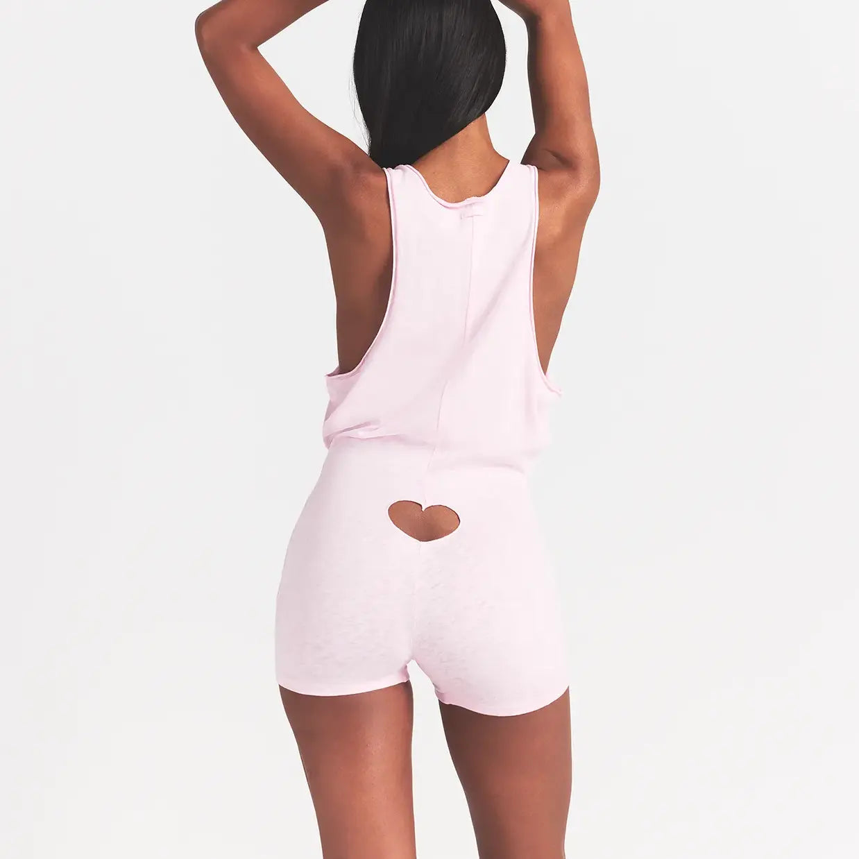 SKIMS WORN IN JERSEY HEART ONESIE | BABY PINK - Sneaker Türkiye
