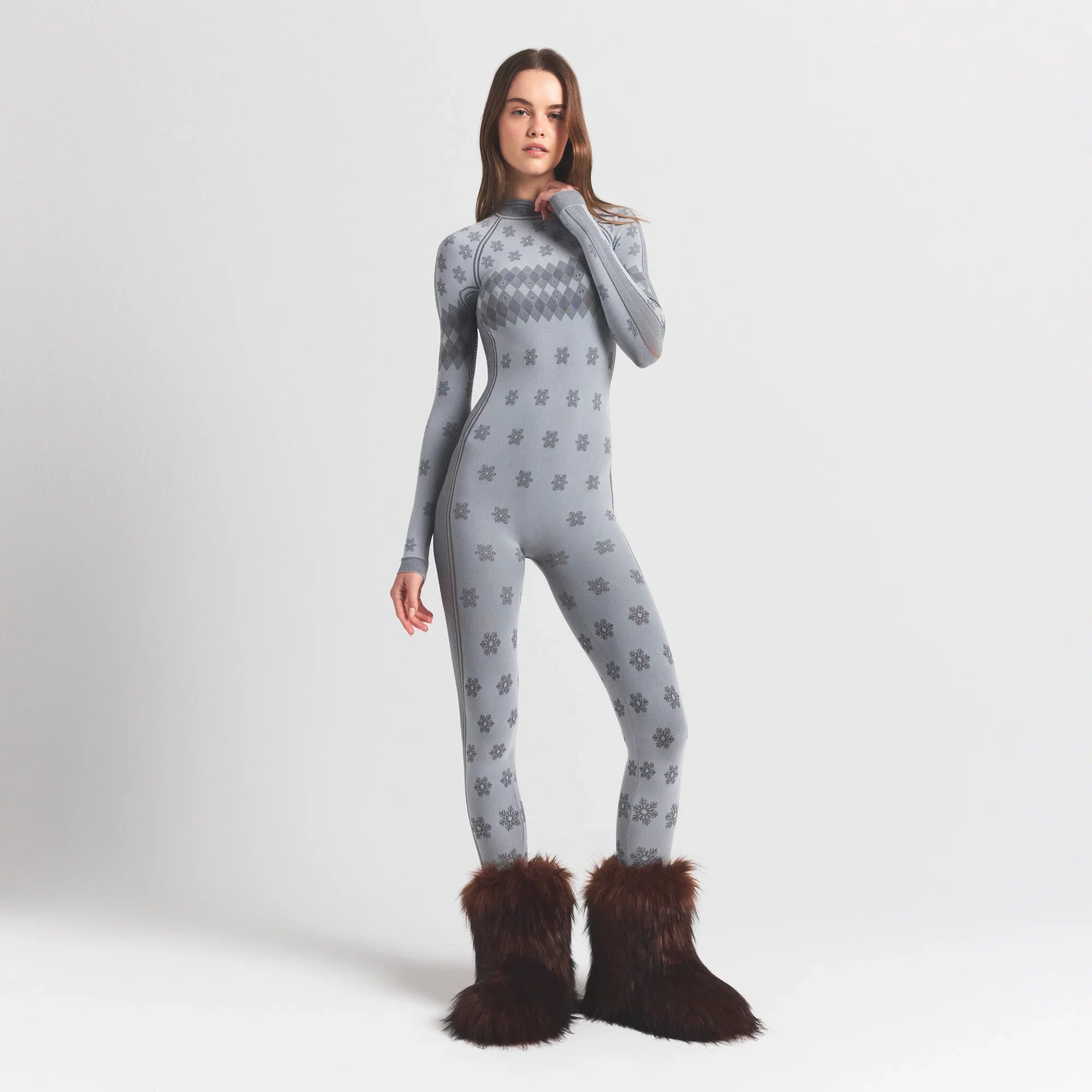 SKIMS FIRST LAYERS TURTLENECK CATSUIT | MIRROR WINTER FAIR ISLE - Sneaker Türkiye
