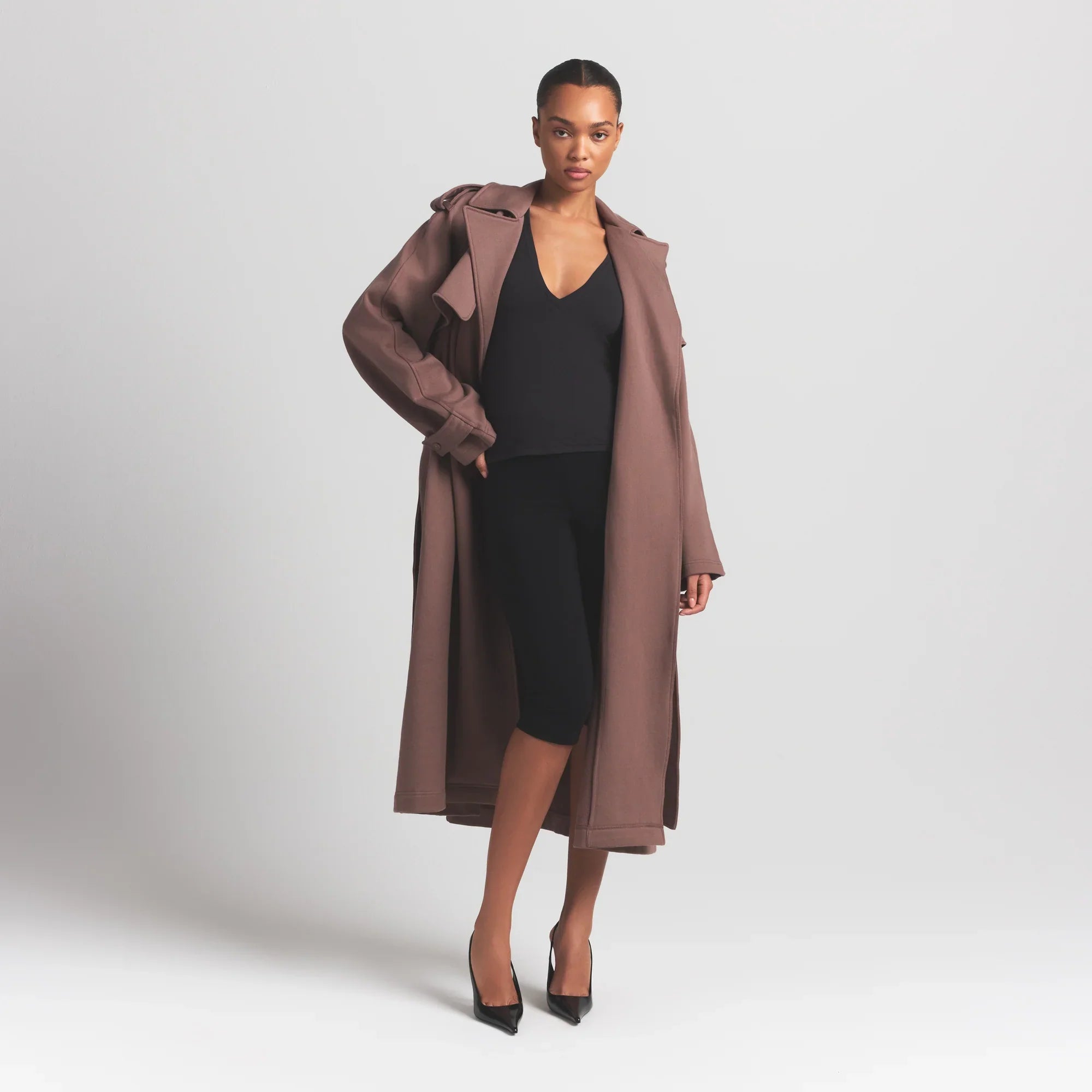 SKIMS BOYFRIEND FLEECE OVERBedenD TRENCH COAT | UMBER - Sneaker Türkiye