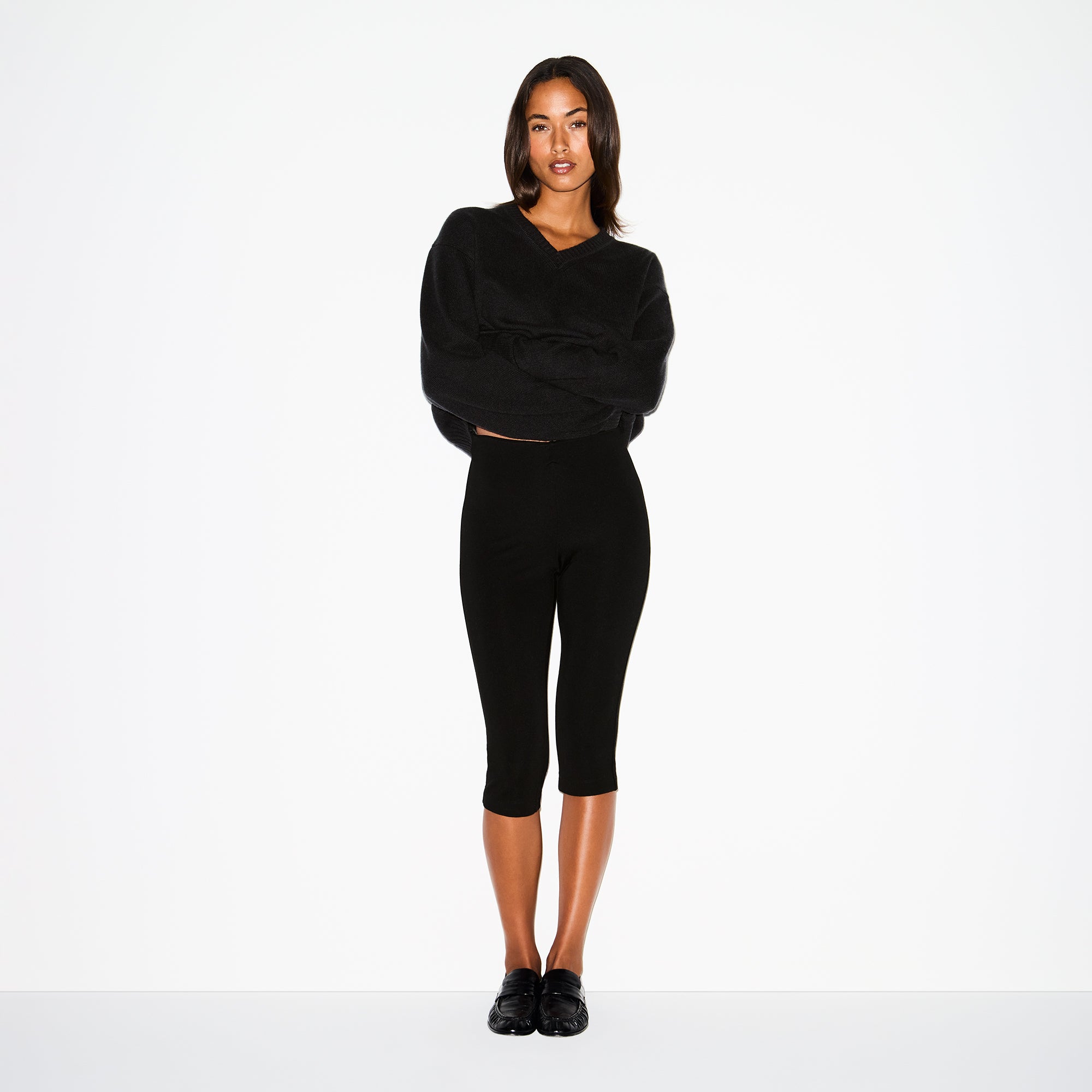 SKIMS WOOL CASHMERE OVERBedenD V NECK SWEATER | ONYX - Sneaker Türkiye