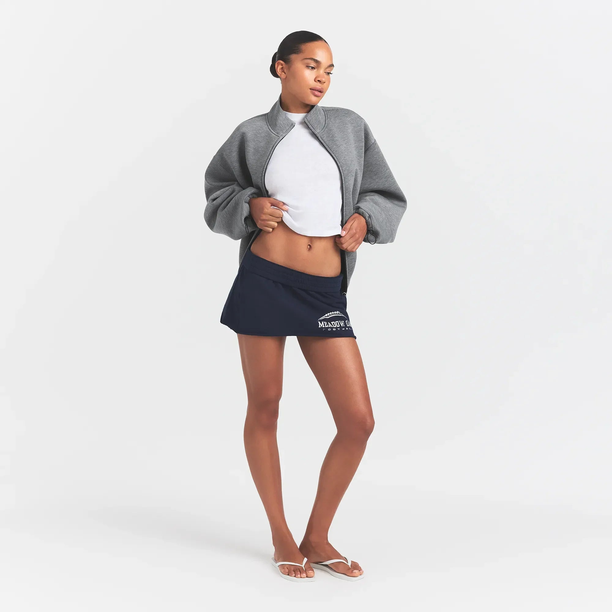 SKIMS NEOPRENE OUTERWEAR OVERBedenD MOCK NECK JACKET | DARK HEATHER GREY - Sneaker Türkiye
