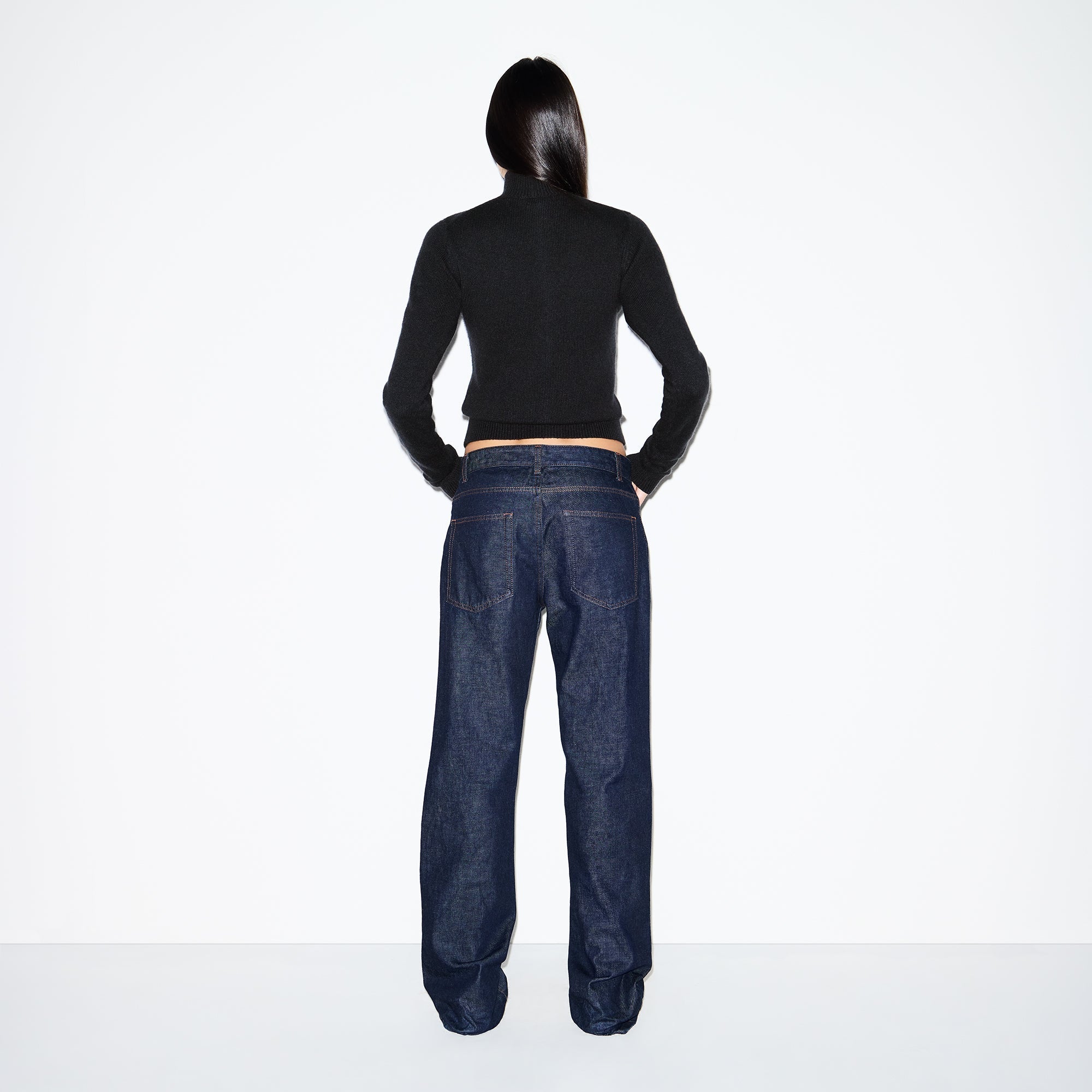 SKIMS WOOL CASHMERE ZIP UP MOCK NECK SWEATER | ONYX - Sneaker Türkiye