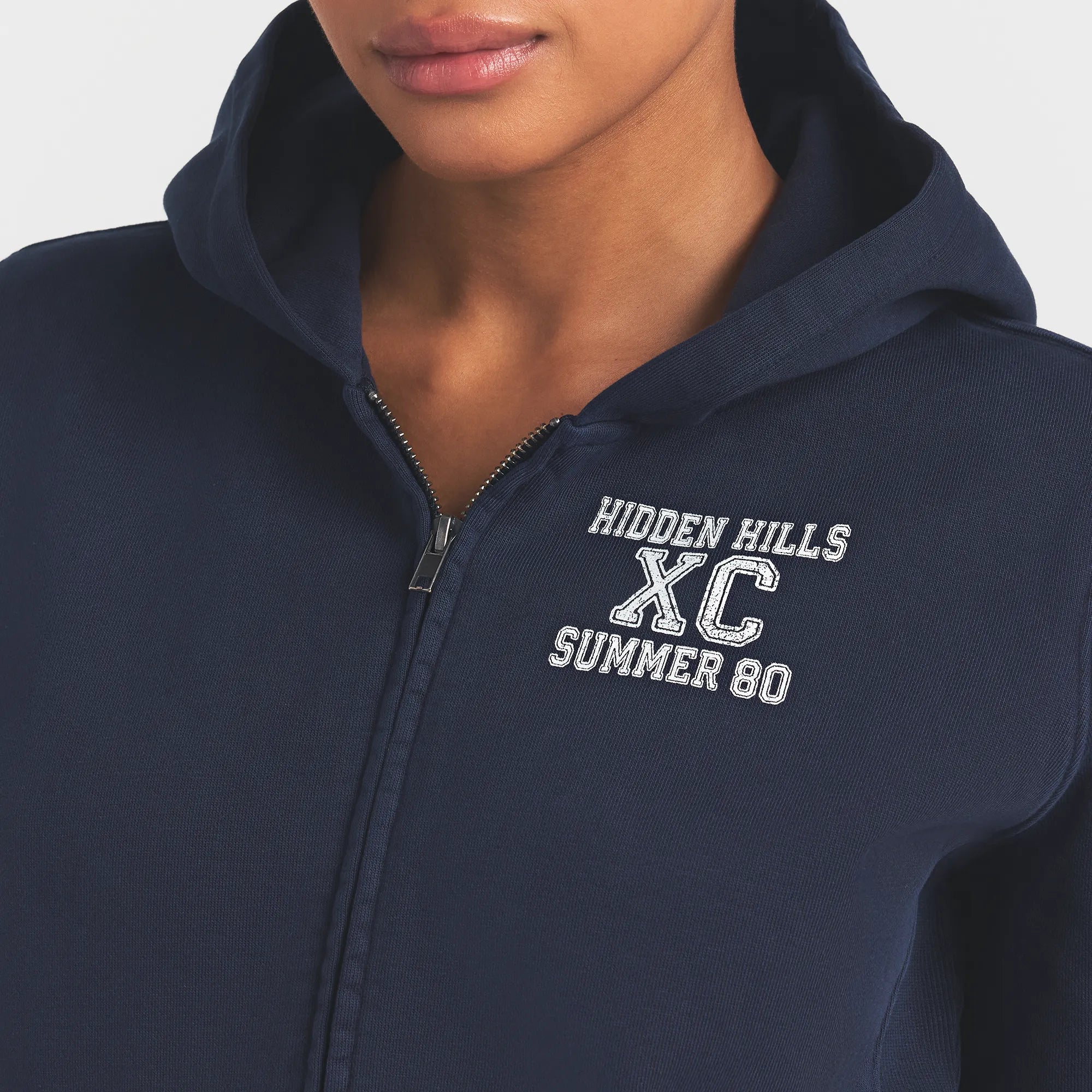 SKIMS BOYFRIEND FLEECE ZIP UP HOODIE | NAVY HIDDEN HILLS - Sneaker Türkiye