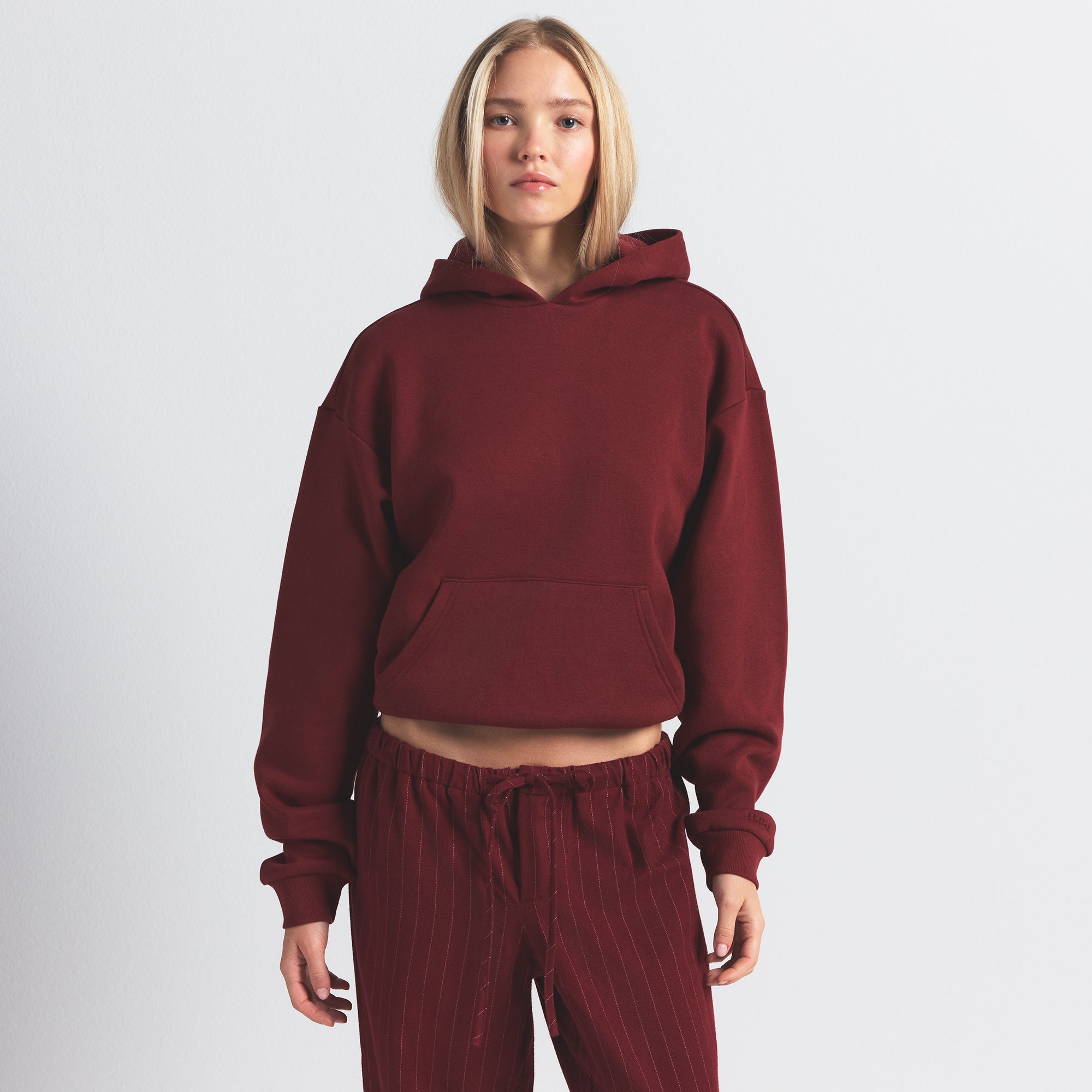 SKIMS COTTON FLEECE CLASSIC HOODIE | MERLOT - Sneaker Türkiye