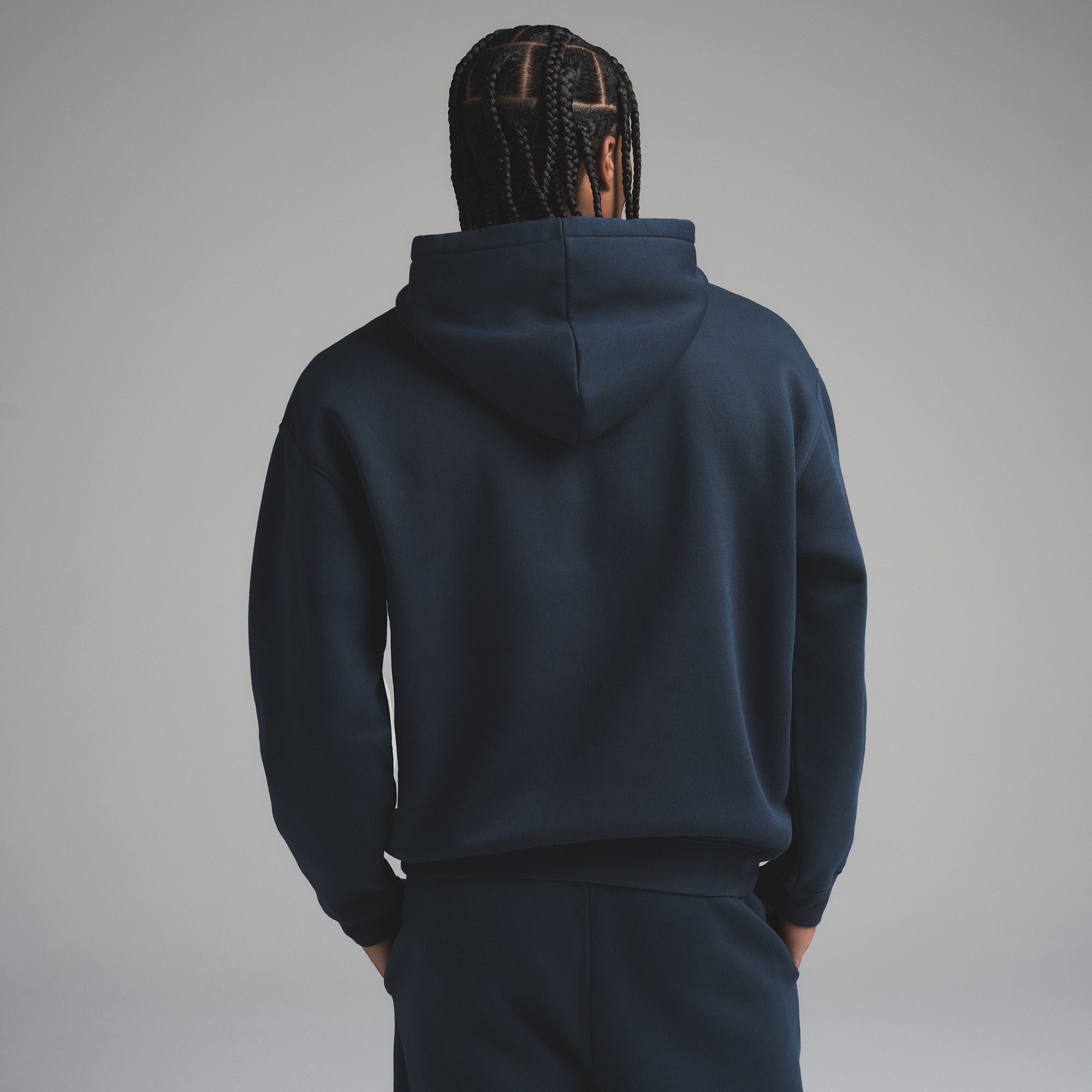 SKIMS FLEECE LOUNGE MENS RELAXED HOODIE | NAVY - Sneaker Türkiye