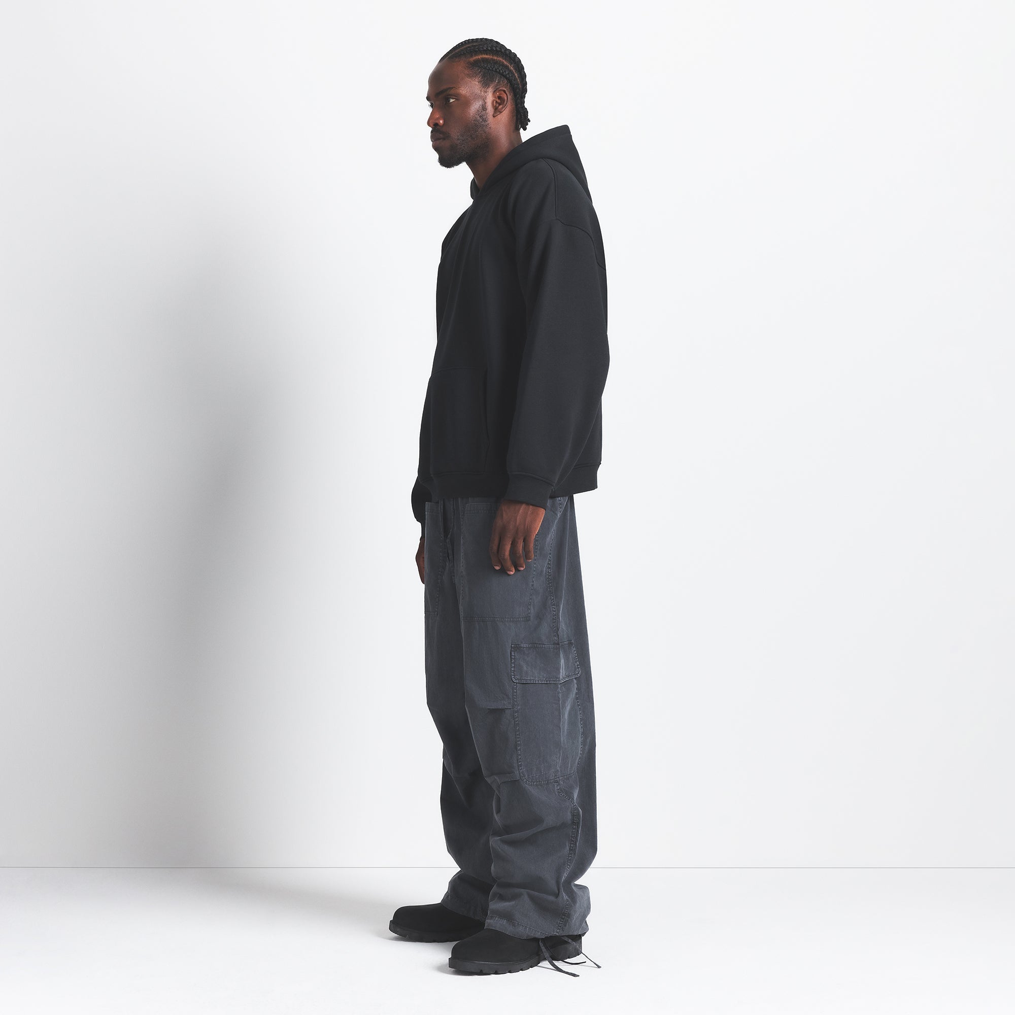 SKIMS FLEECE LOUNGE MENS RELAXED HOODIE | WASHED ONYX - Sneaker Türkiye