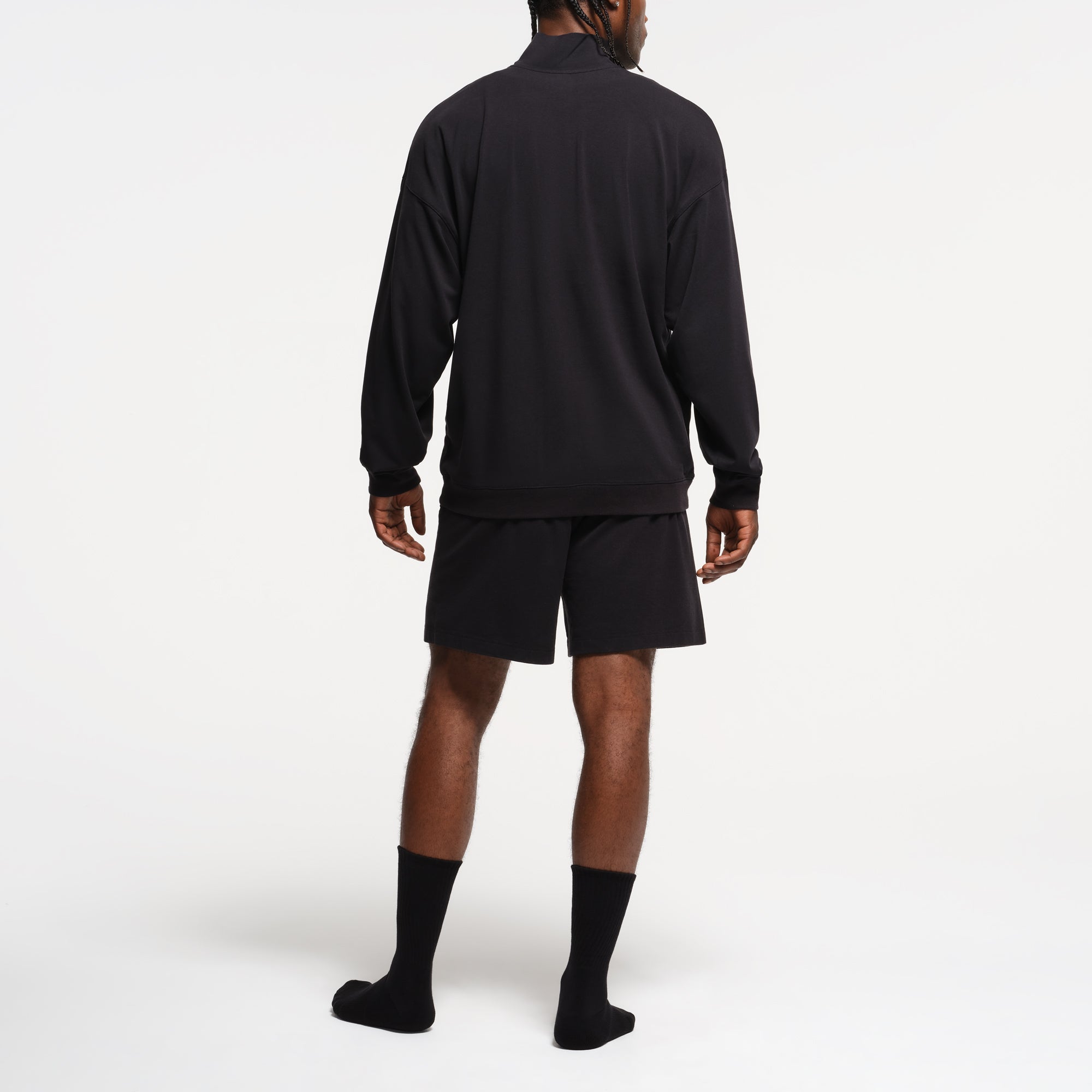 SKIMS JERSEY LOUNGE MENS RELAXED QUARTER ZIP PULLOVER | OBSIDIAN - Sneaker Türkiye