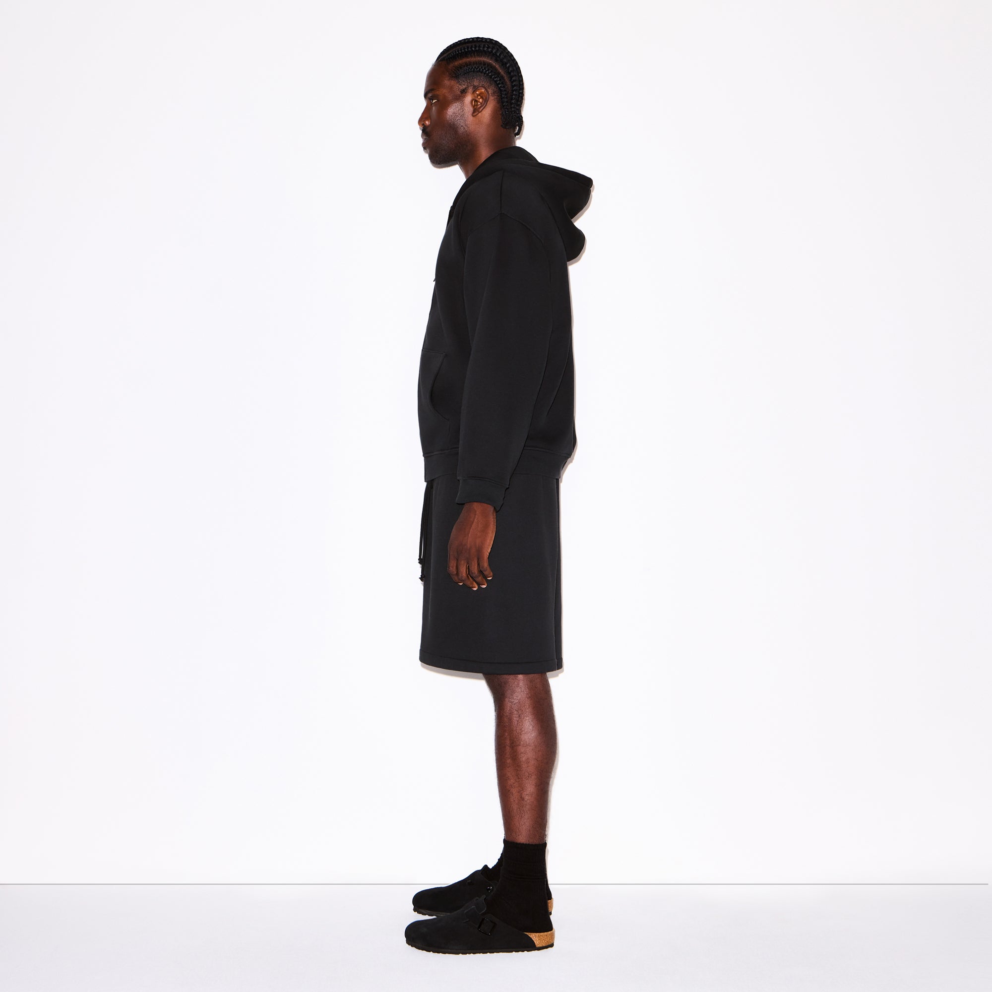 SKIMS FLEECE LOUNGE MENS RELAXED ZIP UP HOODIE | WASHED ONYX - Sneaker Türkiye