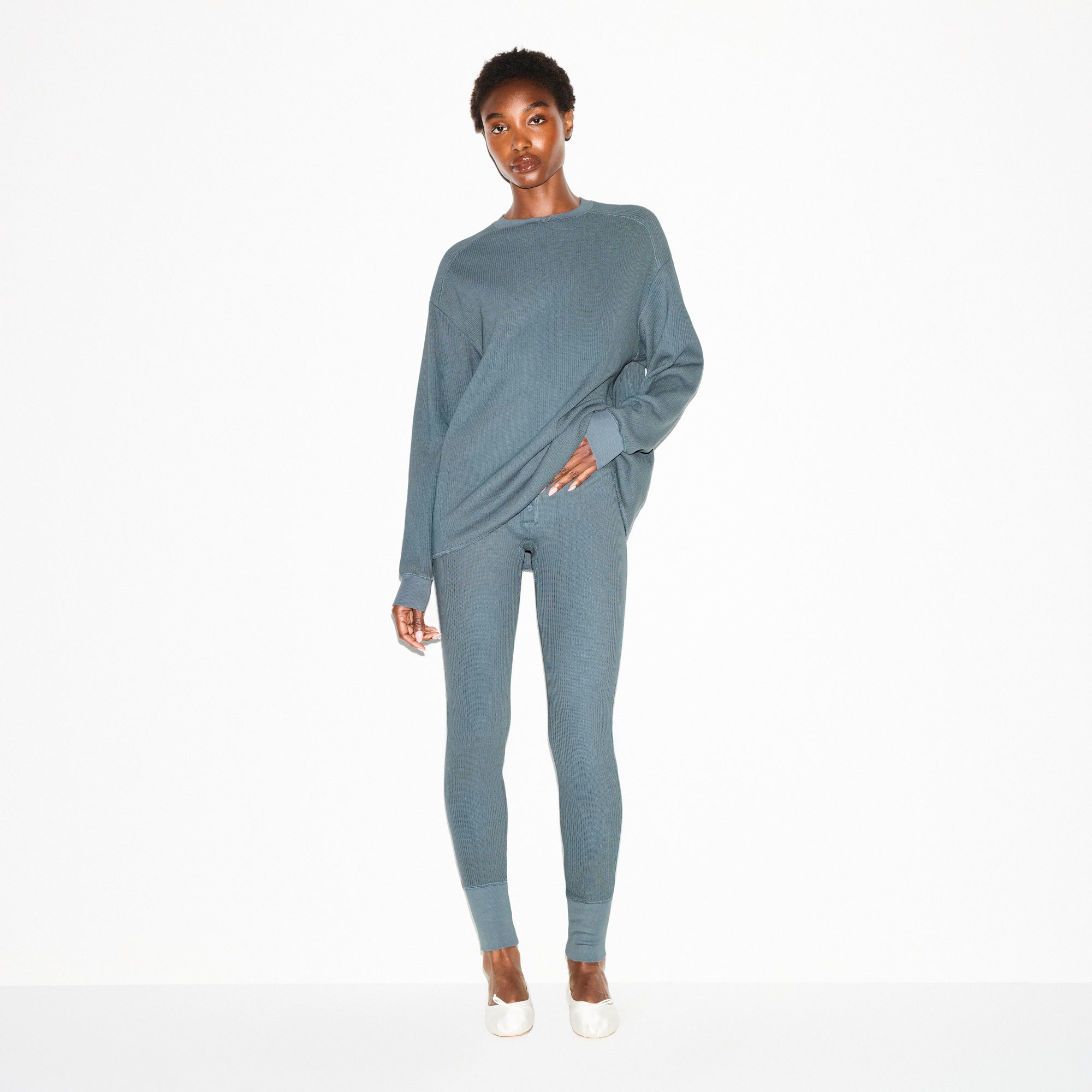 SKIMS HEAVY WAFFLE BUTTON FRONT LEGGING | ZIRCON - Sneaker Türkiye